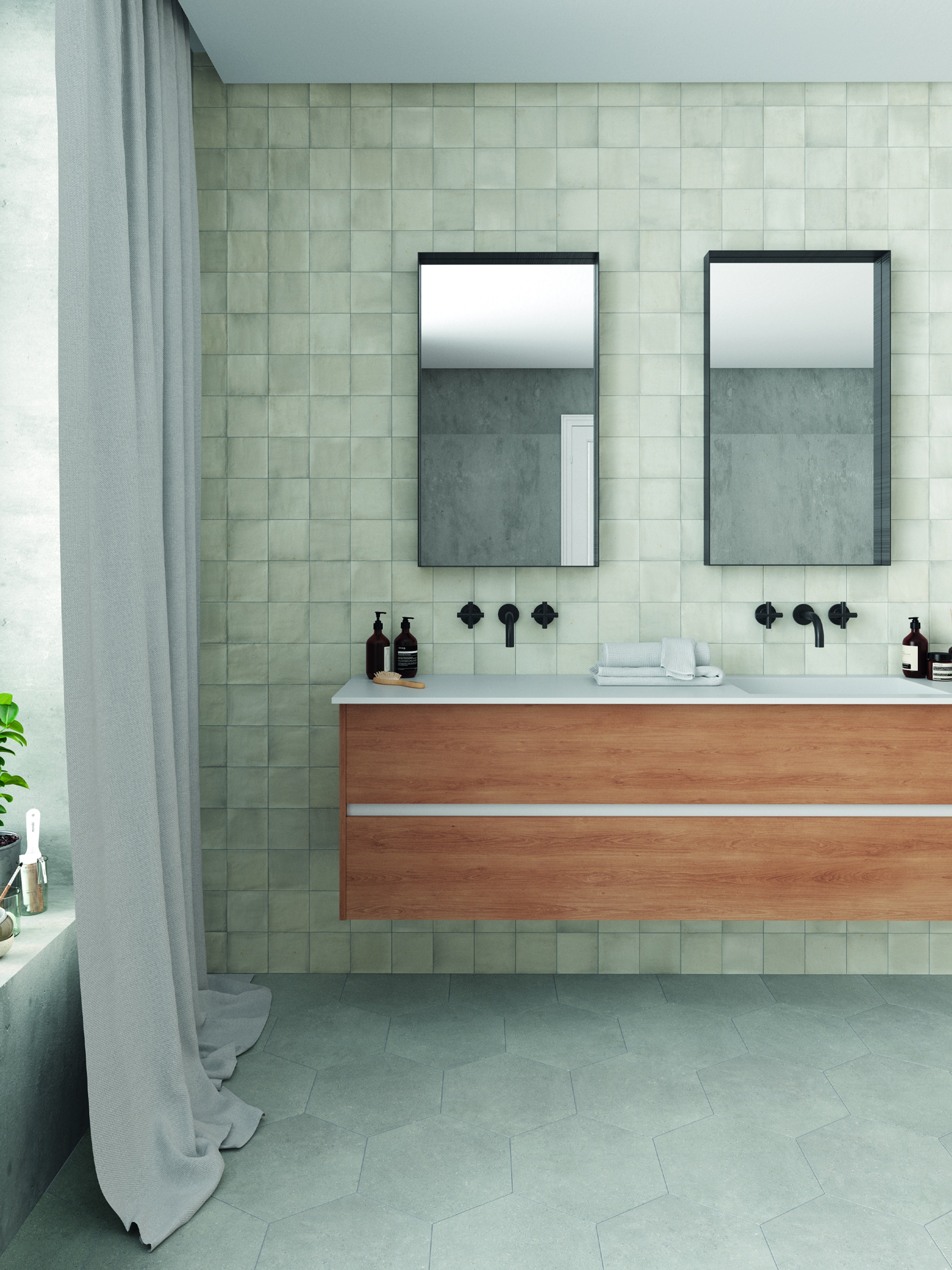 SATEN: Grey Finishing Edge Trim Tile (0.43"x5" | glossy)