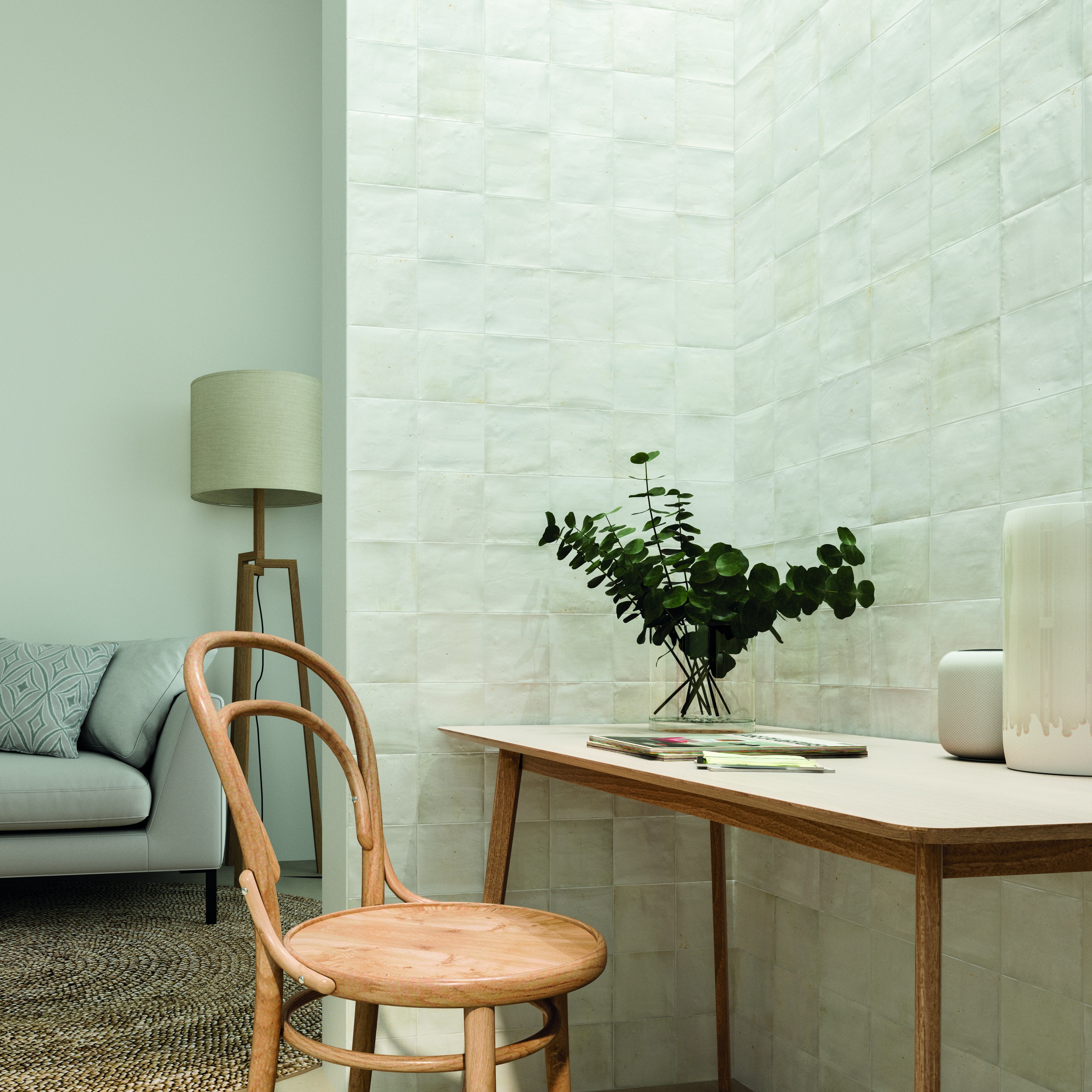 SATEN: White Finishing Edge Trim Tile (0.43"x5" | glossy)