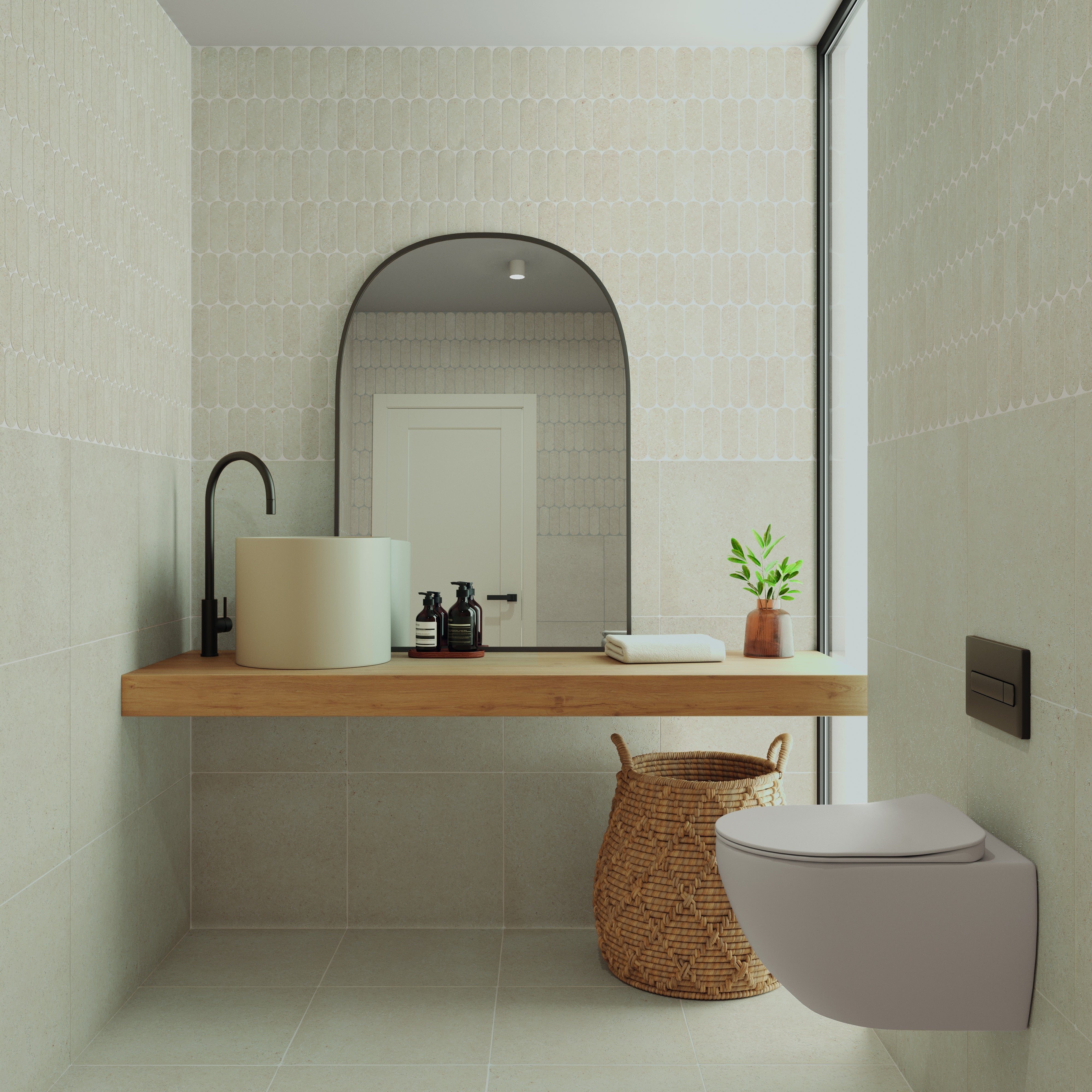 STONE DUST: Bianco Om Field Tile (2"x6"x10-mm | matte)