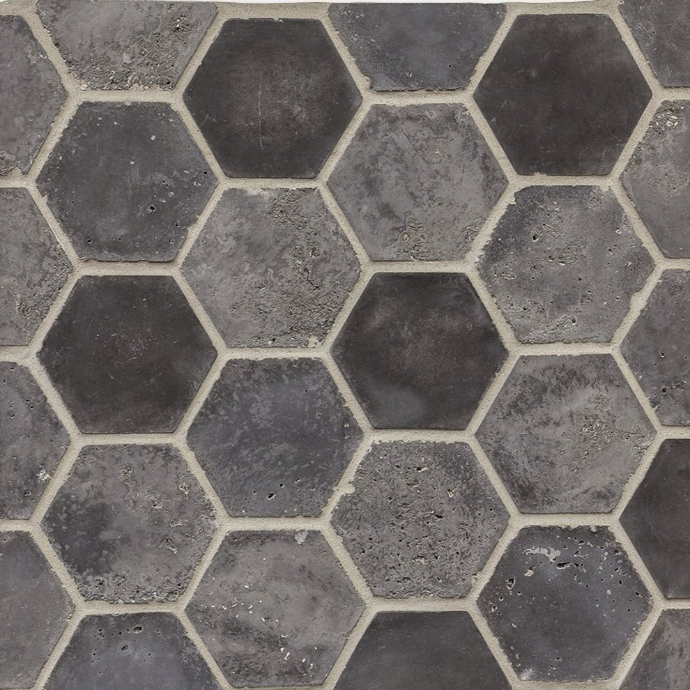 Artillo Concrete Field Tile: Charcoal Gray Hexagon (6-Inch)
