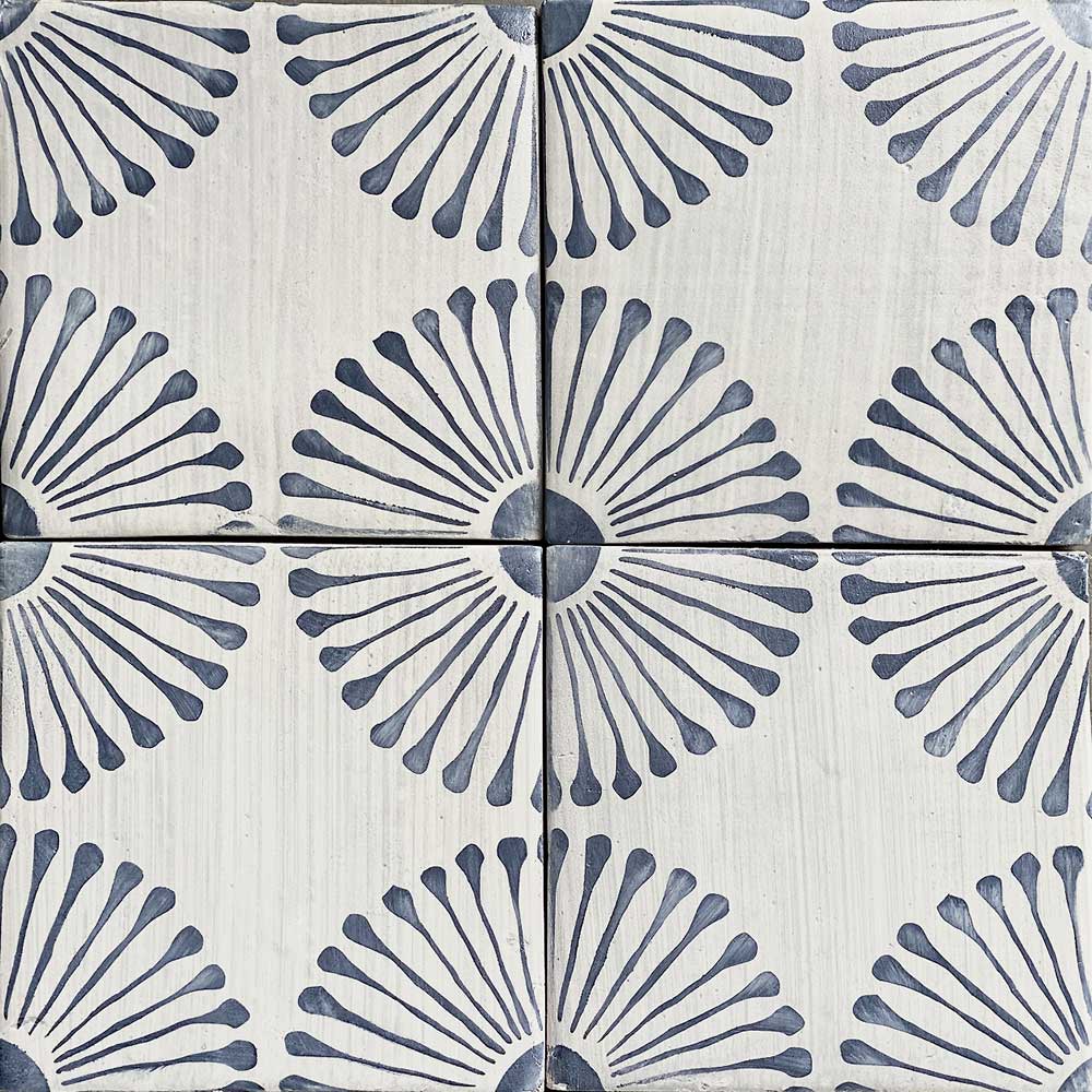 RUE DES ROISERS: 15 Glazed Terracotta Field Deco Tile (6"x6"x5/8 | matte)