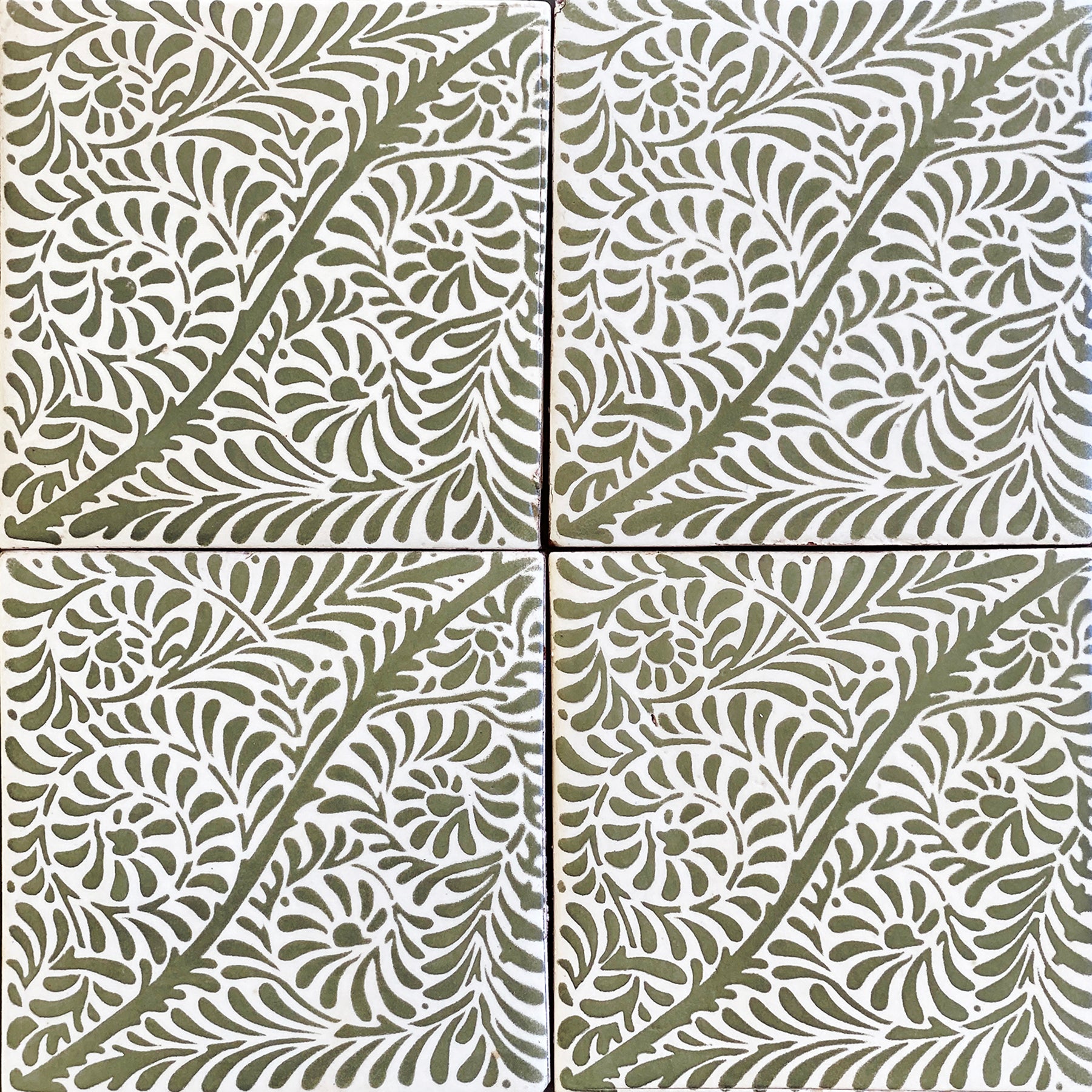 ROSEWATER: 13 Glazed Terracotta Field Deco Tile (6"x6"x5/8 | matte)