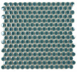 Mosaic Denim 1-Inch Penny Rounds Pattern (12"x12")