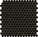 Mosaic Black 1-Inch Penny Rounds Pattern (12"x12")