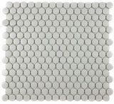 Mosaic Matte White 1-Inch Penny Rounds Pattern (12"x12")