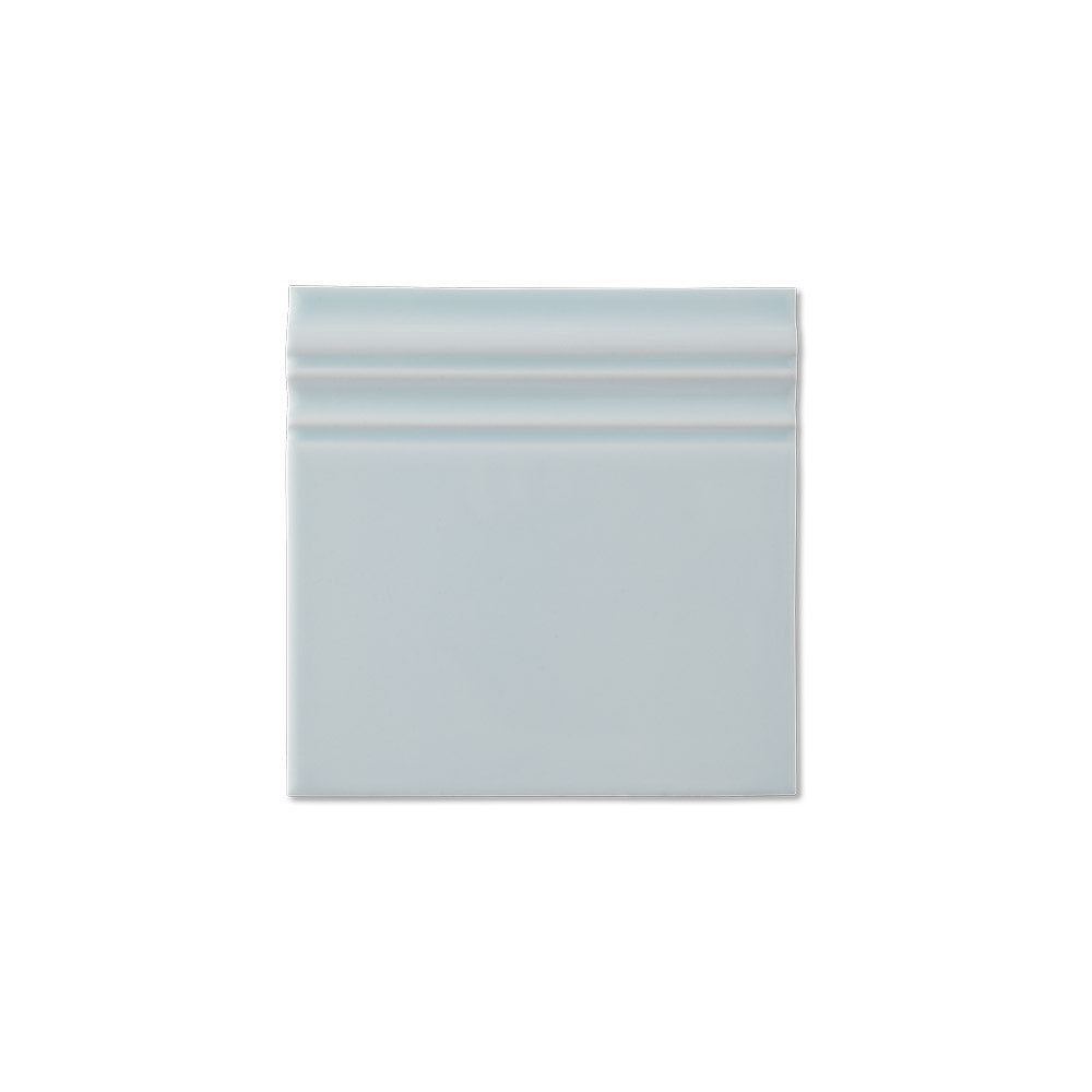 adex ceramic tile for indoor wall and or floor studio ice blue molding basic baseboard glossy translucent mono embossed reliefed 5_8x5_8 distributed by surface group international