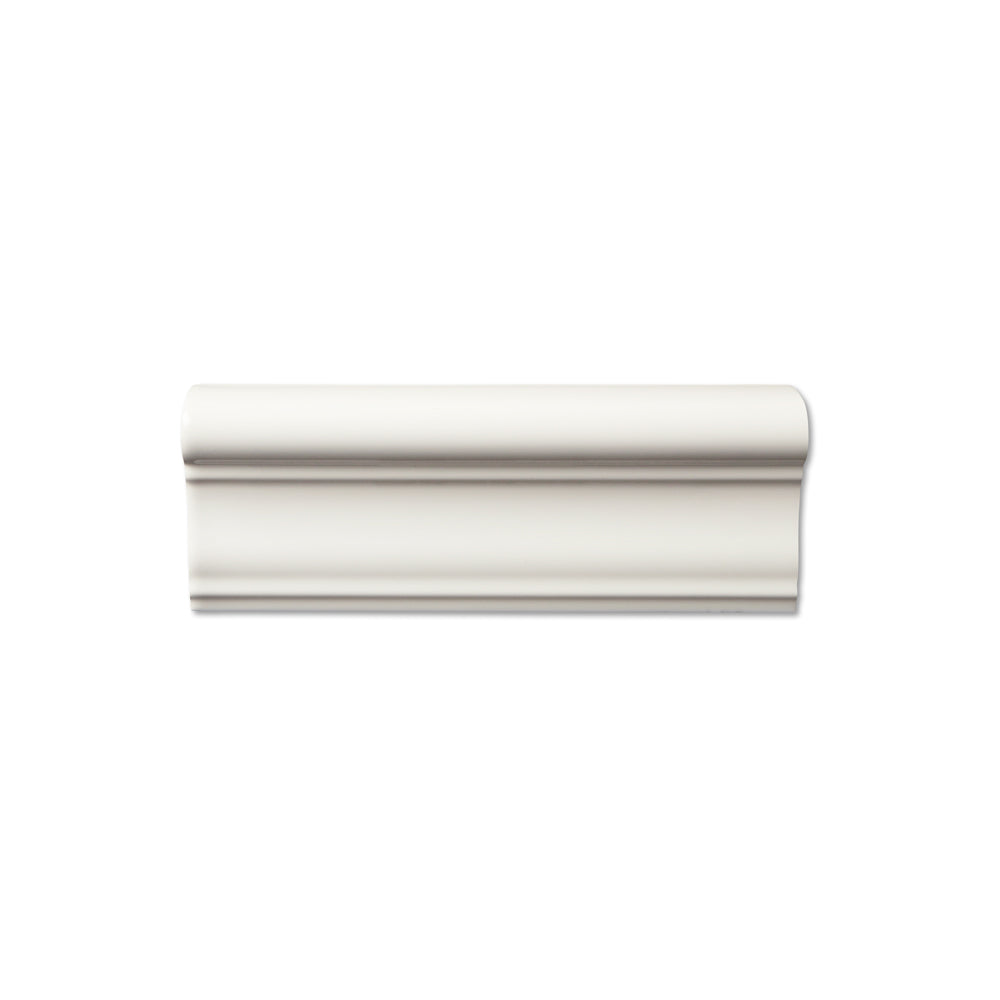adex ceramic tile for indoor wall and or floor studio snow cap molding basic rail glossy translucent mono embossed reliefed 2_8x7_8 distributed by surface group international