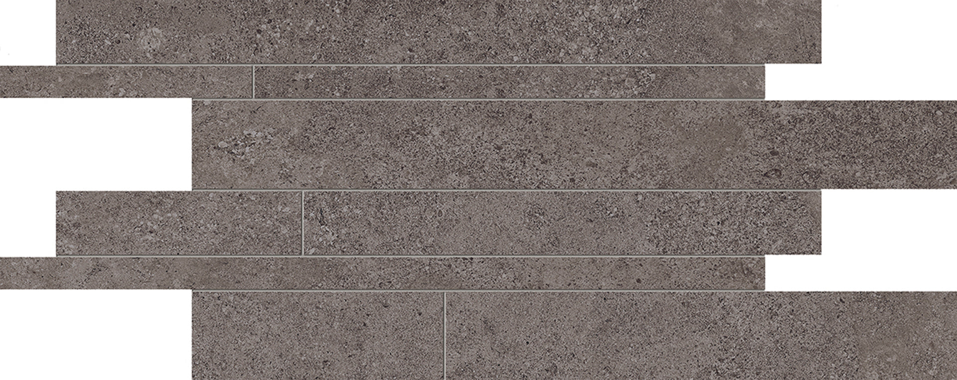 Landscape: Limestone Antracite Listelli Sfalsati Slides Mosaic (12"x24"x9.5-mm | silktech)