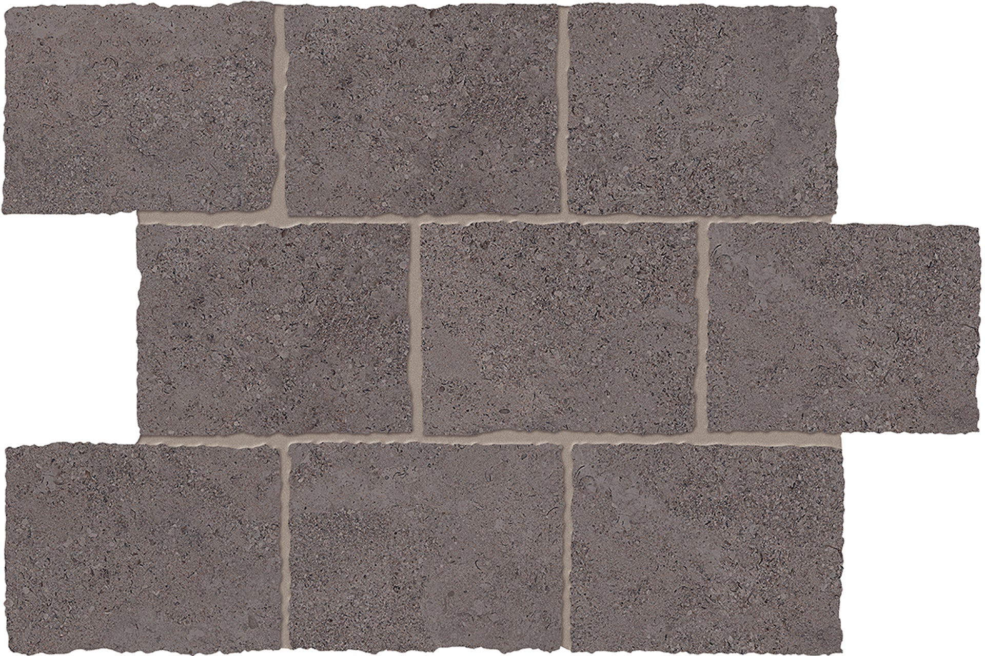 Landscape: Limestone Antracite Muretto Mosaic (12"x18"x9.5-mm | silktech)