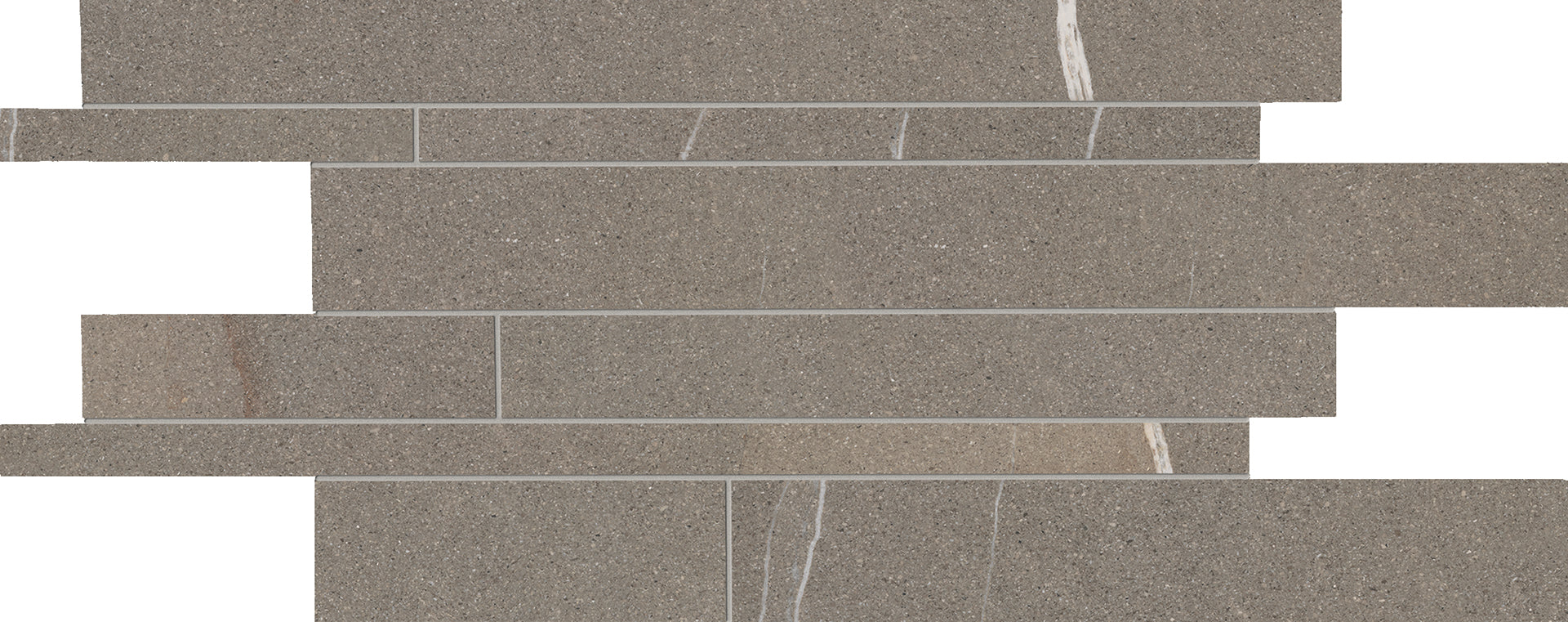 Piase: Stone Fiammata Listelli Sfalsati Slides Mosaic (12"x24"x9.5-mm | matte)