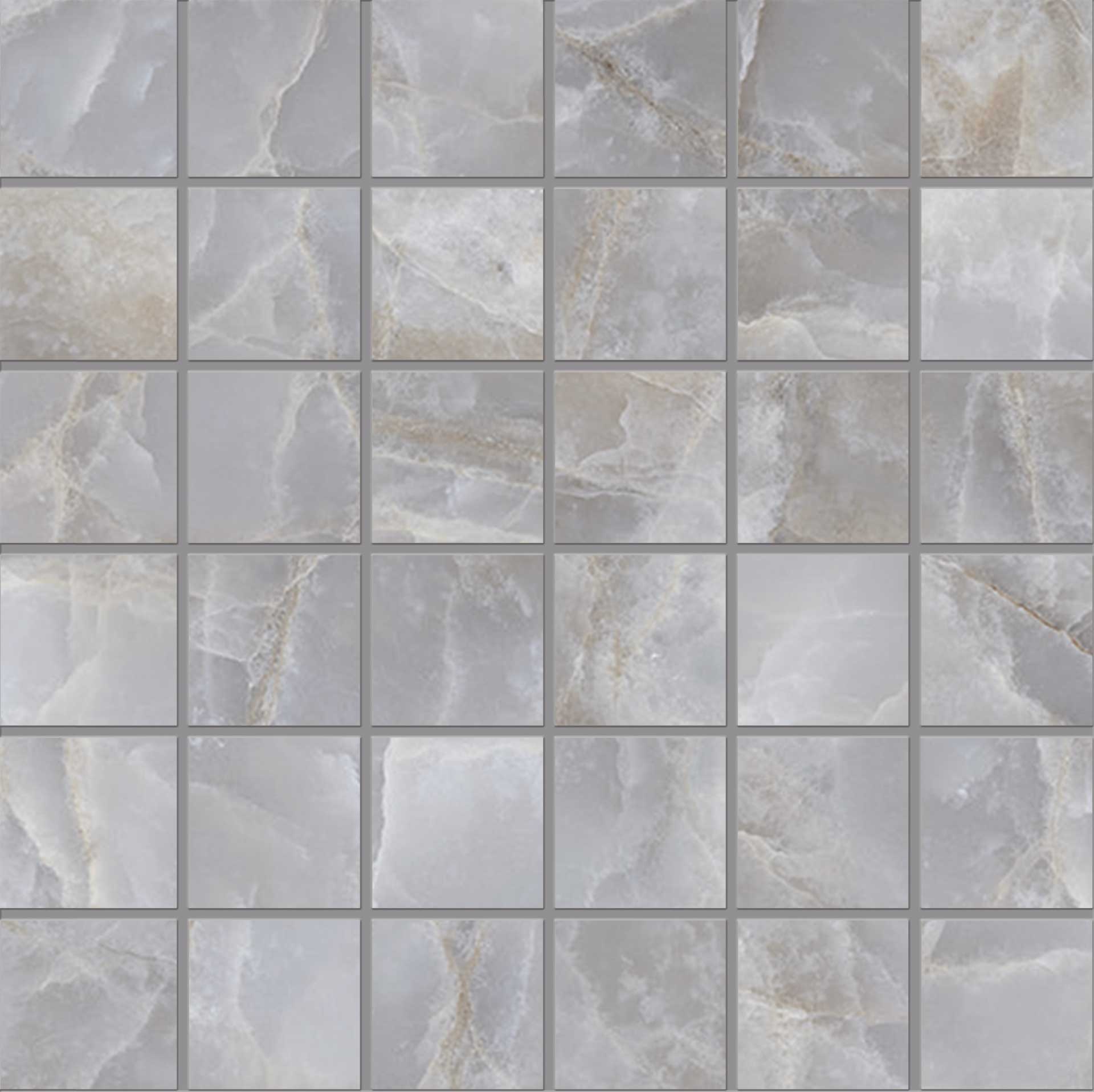 Tele Di Marmo Reloaded: Onice Klimt Straight Stack 2x2 Mosaic (12"x12"x9.5-mm | glossy)