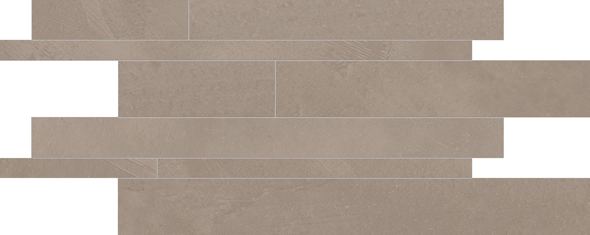Architect Resin: Hong Kong Taupe Listelli Sfalsati Slides Mosaic (12"x24"x9.5-mm | matte)