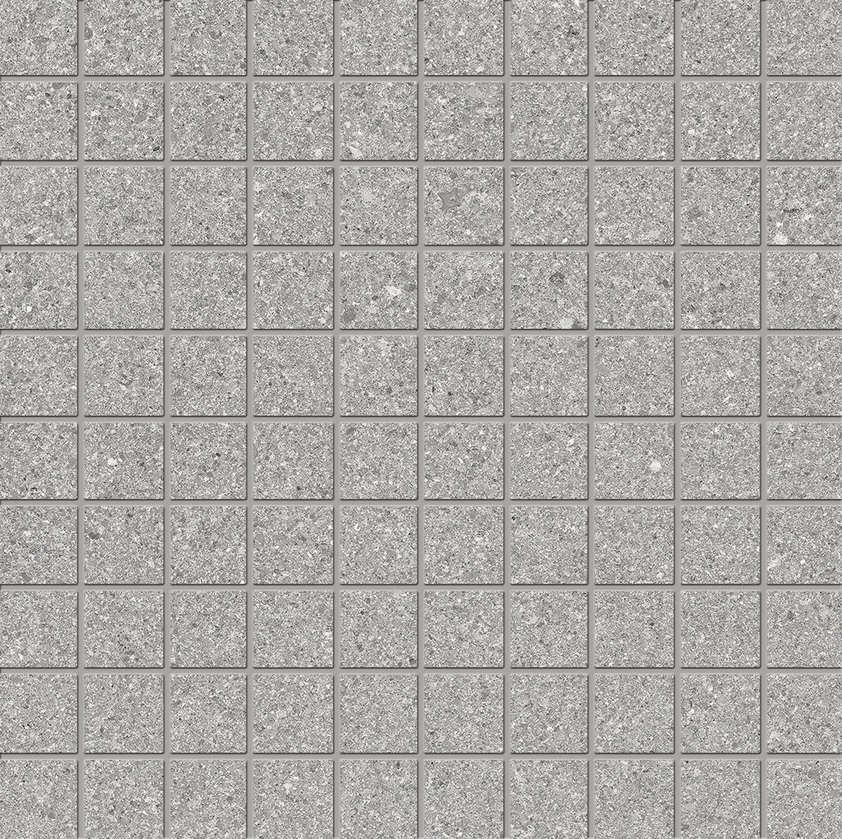 Grain Stone: Granite Grey Straight Stack 1x1 Mosaic (12"x12"x9.5-mm | matte)