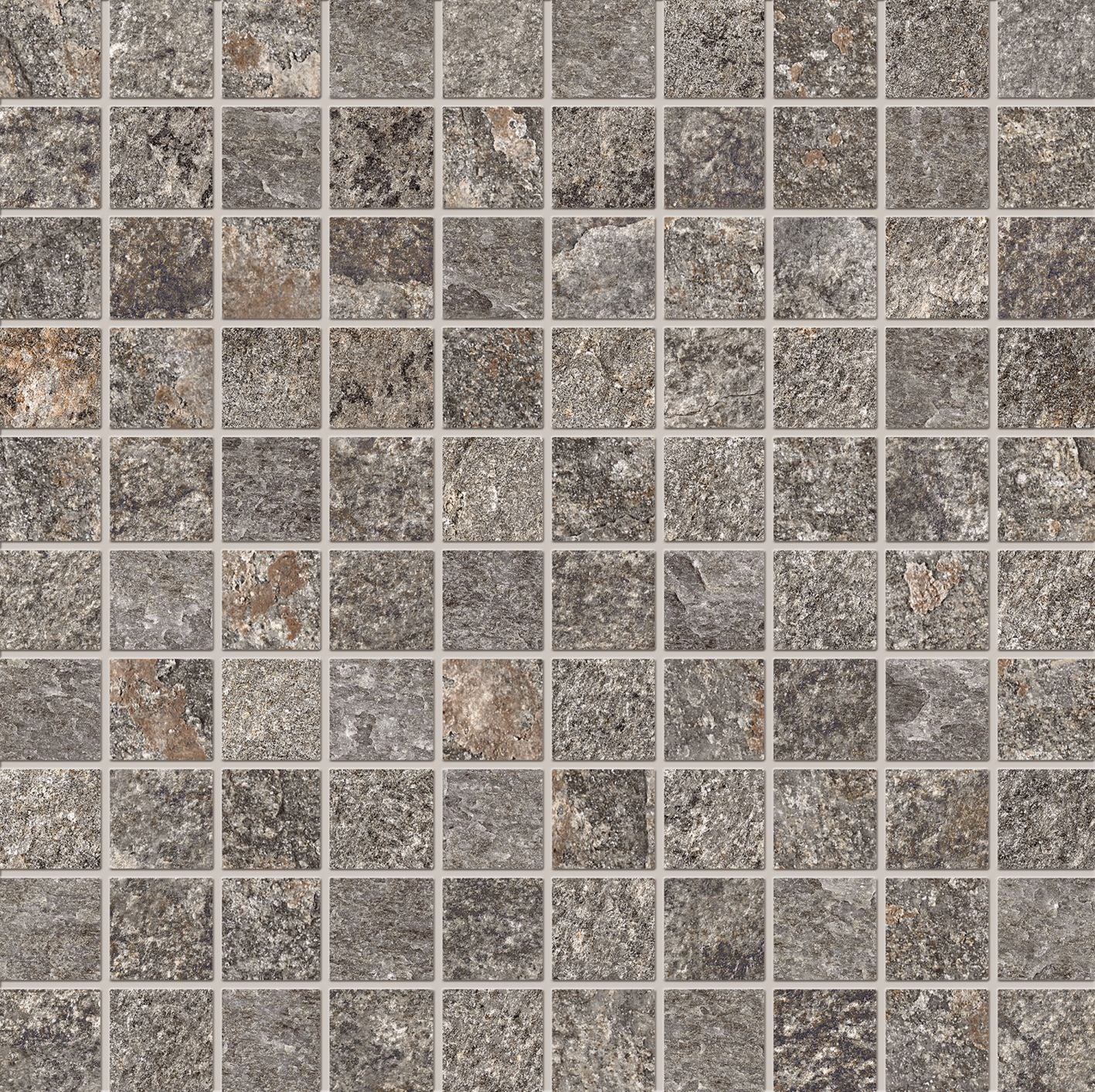 Oros Stone: Fondo Anthracite Straight Stack 1x1 Mosaic (12"x12"x9.5-mm | matte)