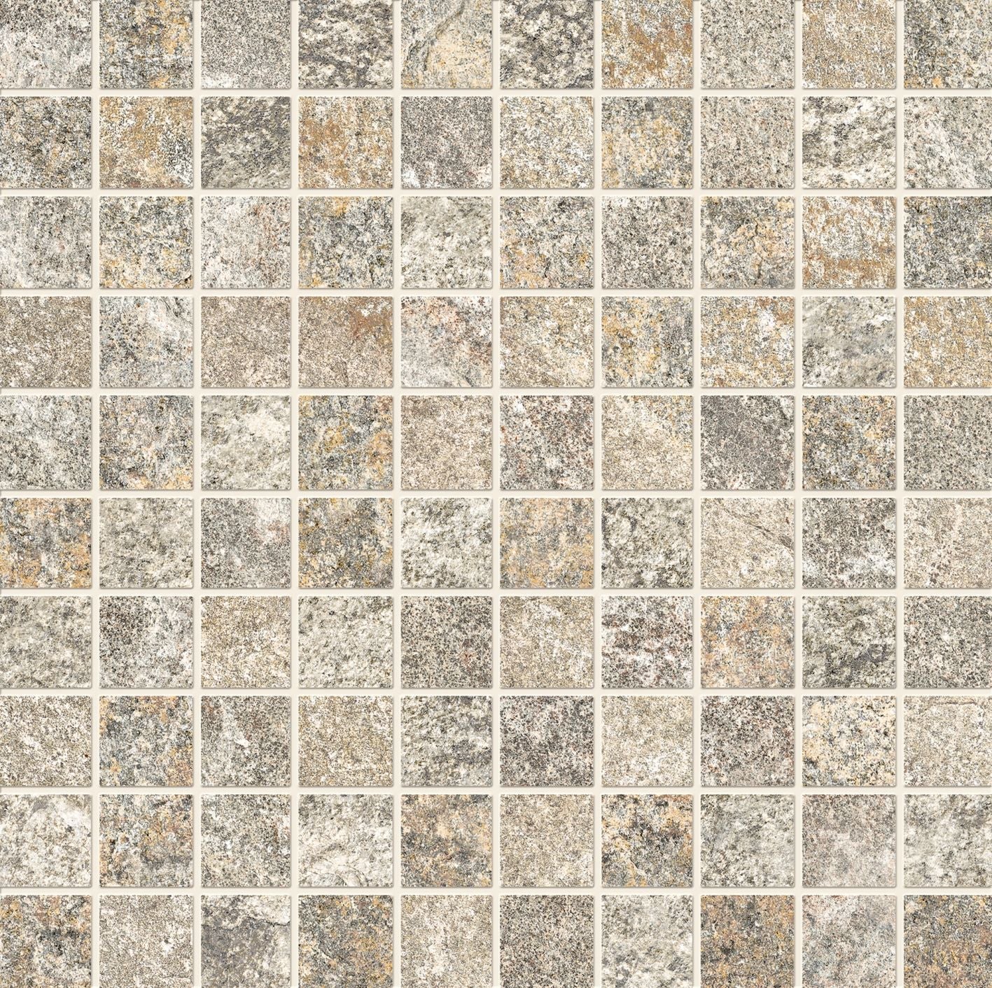 Oros Stone: Fondo Greige Straight Stack 1x1 Mosaic (12"x12"x9.5-mm | matte)