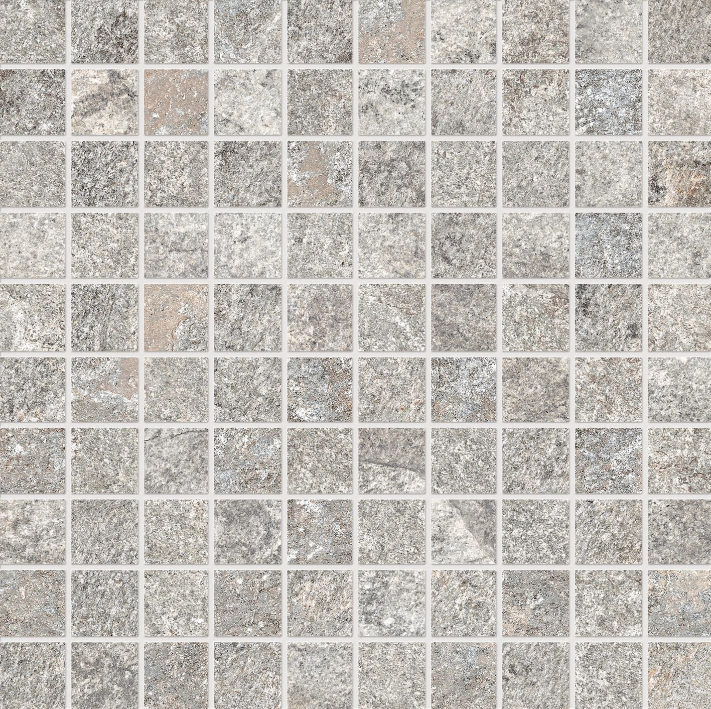 Oros Stone: Fondo Grey Straight Stack 1x1 Mosaic (12"x12"x9.5-mm | matte)