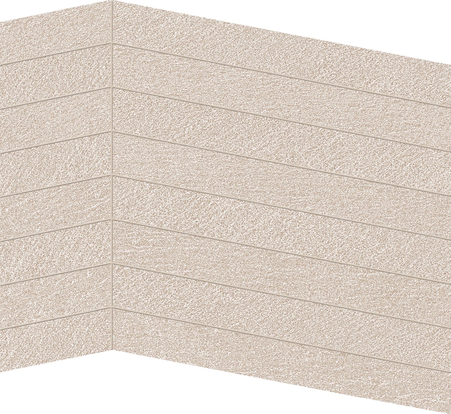 Stone Talk: Minimal Sand Chevron Mosaic (15"x12"x9.5-mm | matte)