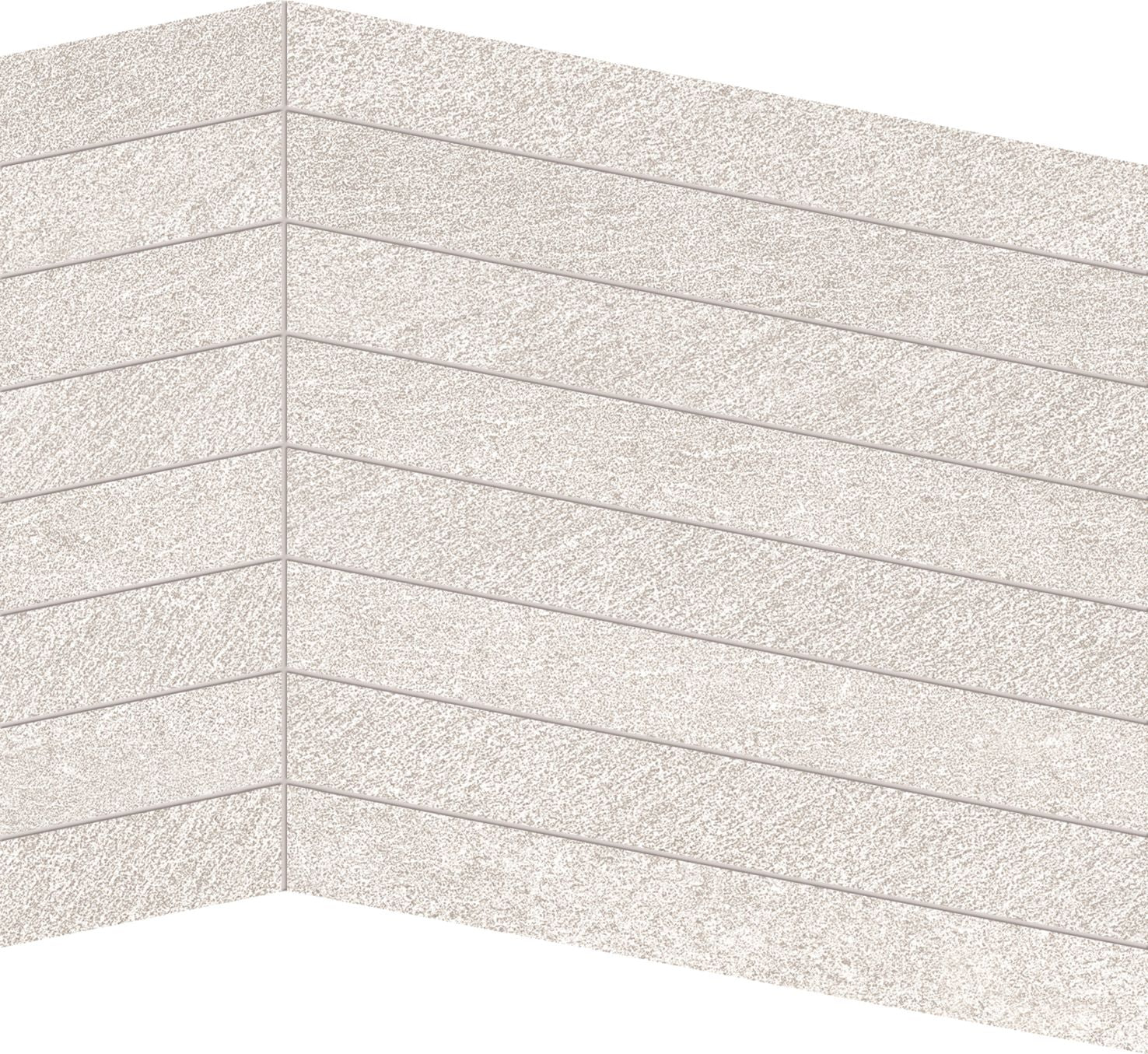 Stone Talk: Minimal White Chevron Mosaic (15"x12"x9.5-mm | matte)