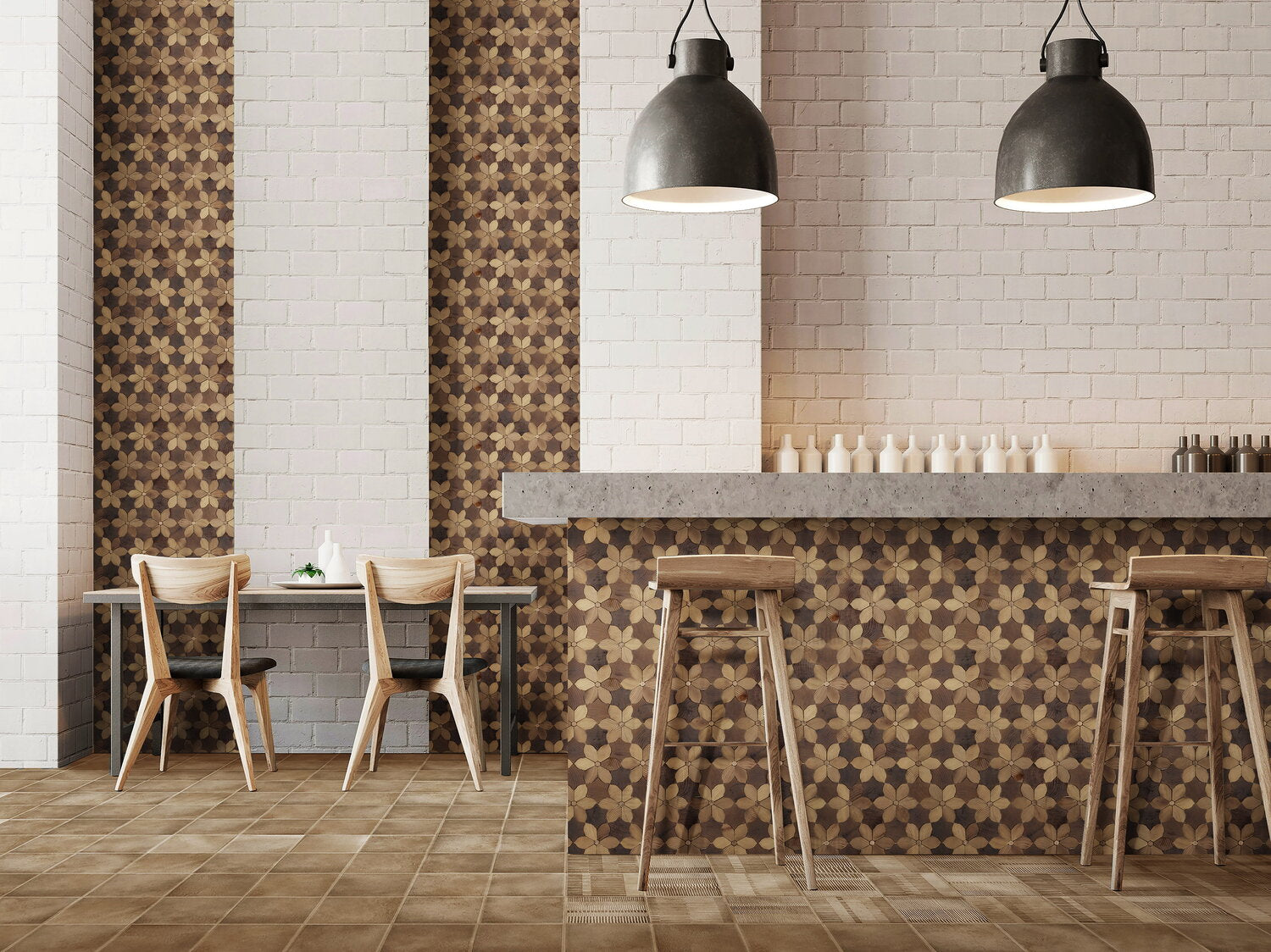 forest elements insert myosotis 3 wood wall 3D mosaic natural pine accoustical decorative luxury interior distributed by surface group