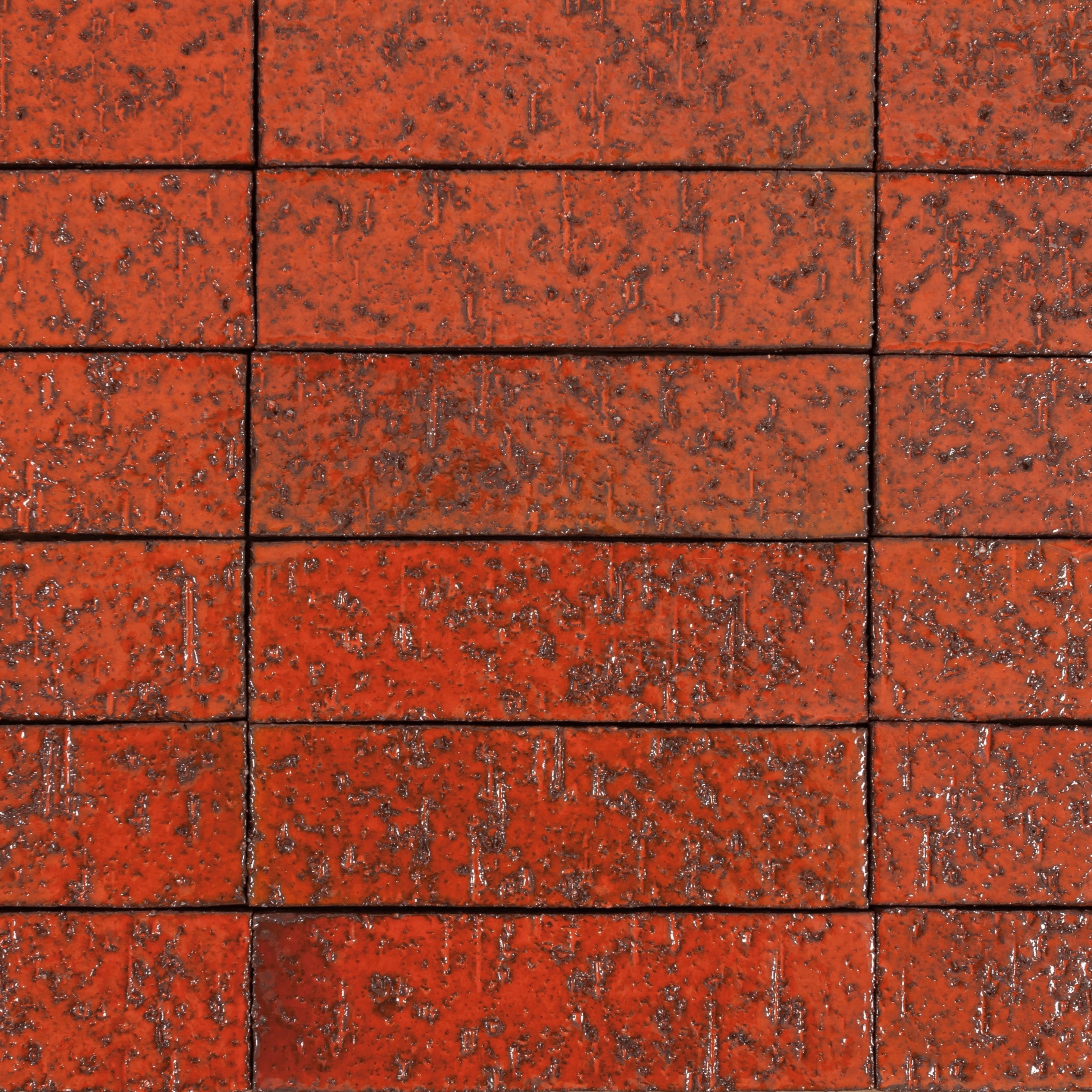 Arto Glazed Brick: Cadmium Orange (Flat 2¼"x7⅝"x⅝")