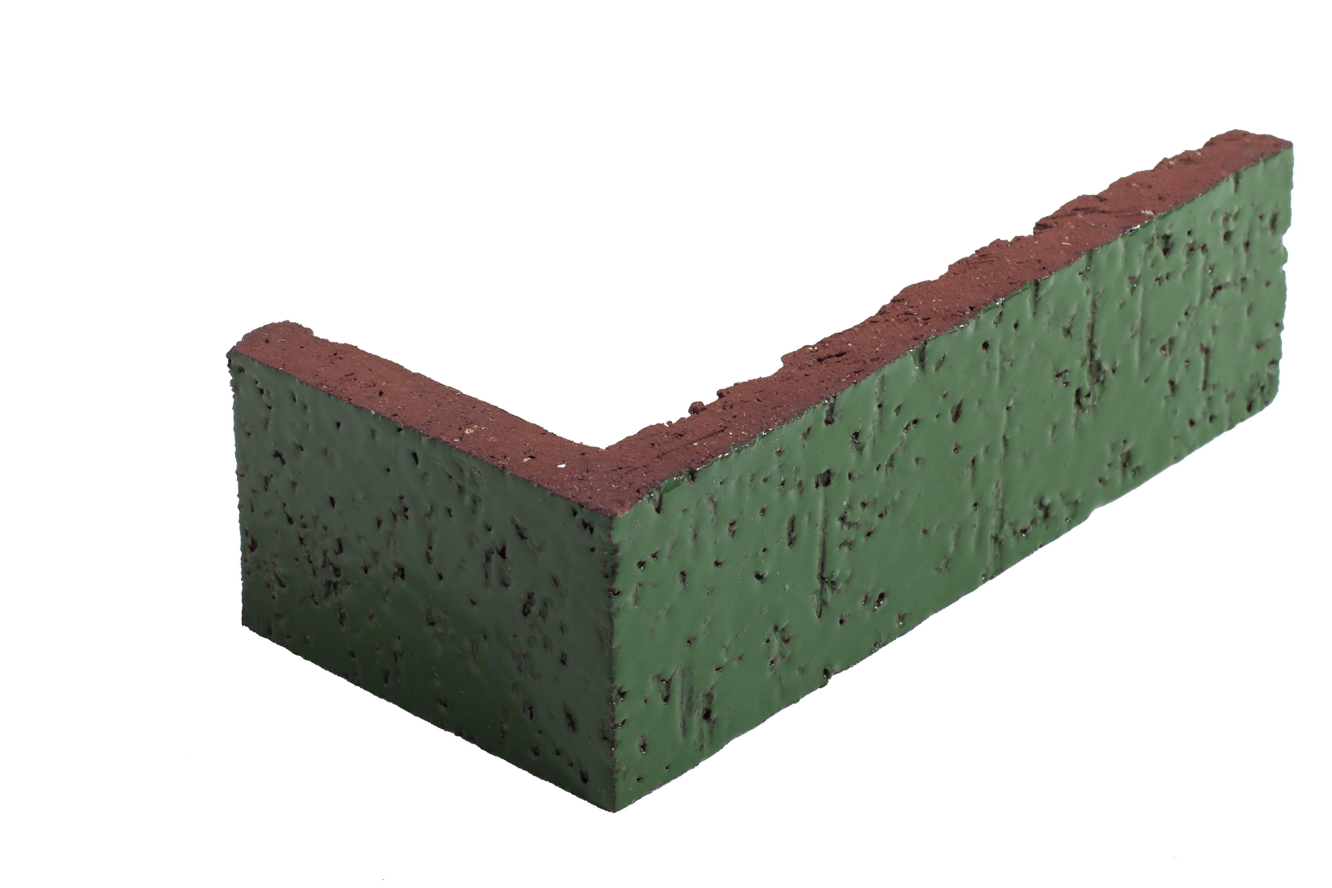 Arto Glazed Brick: Lucky Green (Corner 2¼"x7⅝"x⅝")
