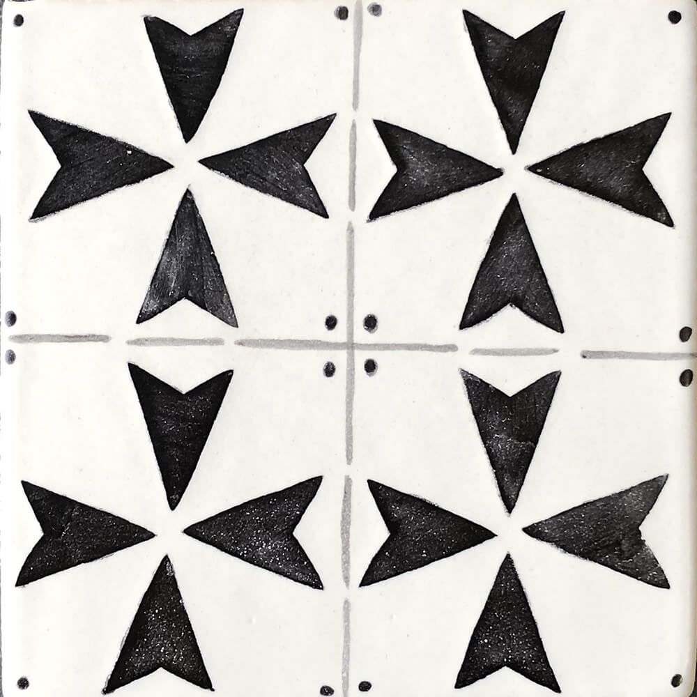 LOGGIA: 1 Glazed Terracotta Field Deco Tile (6"x6"x3/4" | matte)