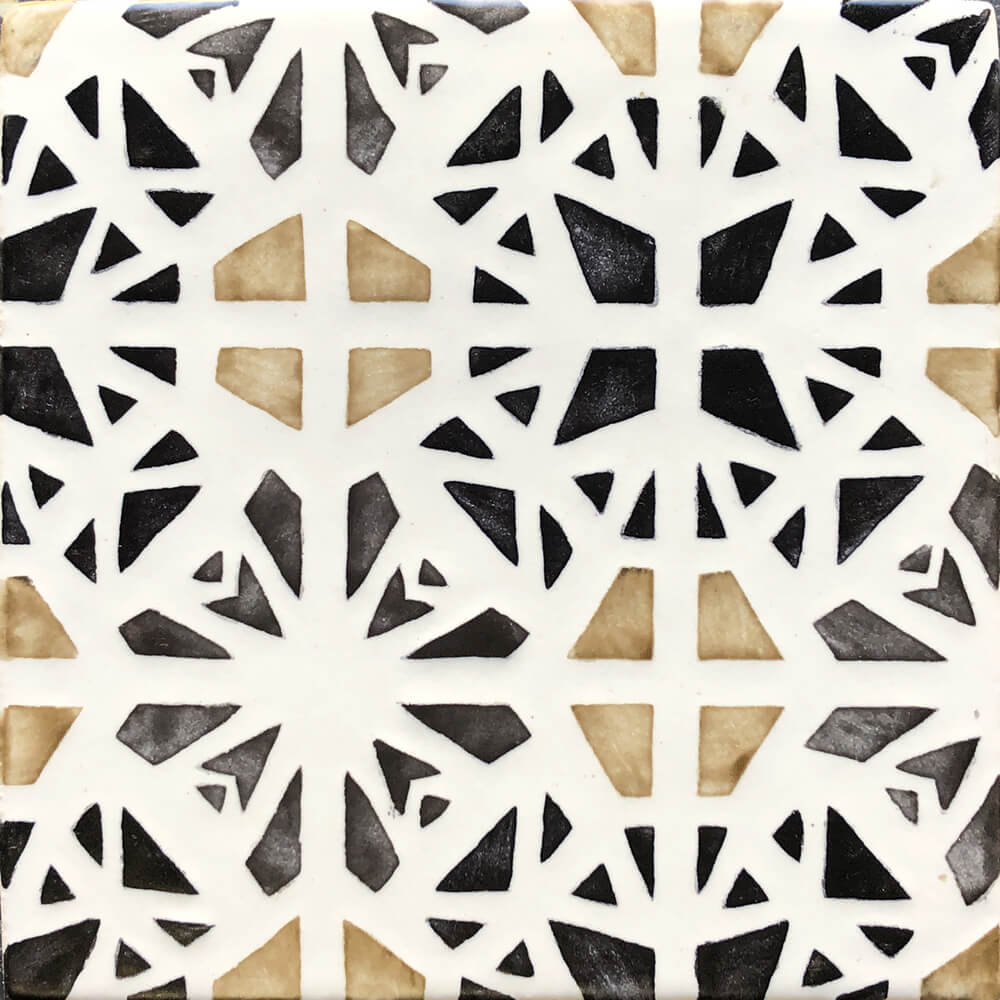 LOGGIA: 5 Glazed Terracotta Field Deco Tile (6"x6"x3/4" | matte)