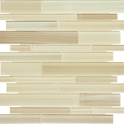 sand random strip pattern fused glass mosaic from fusion anatolia collection distributed by surface group international glossy finish rounded edge mesh shape