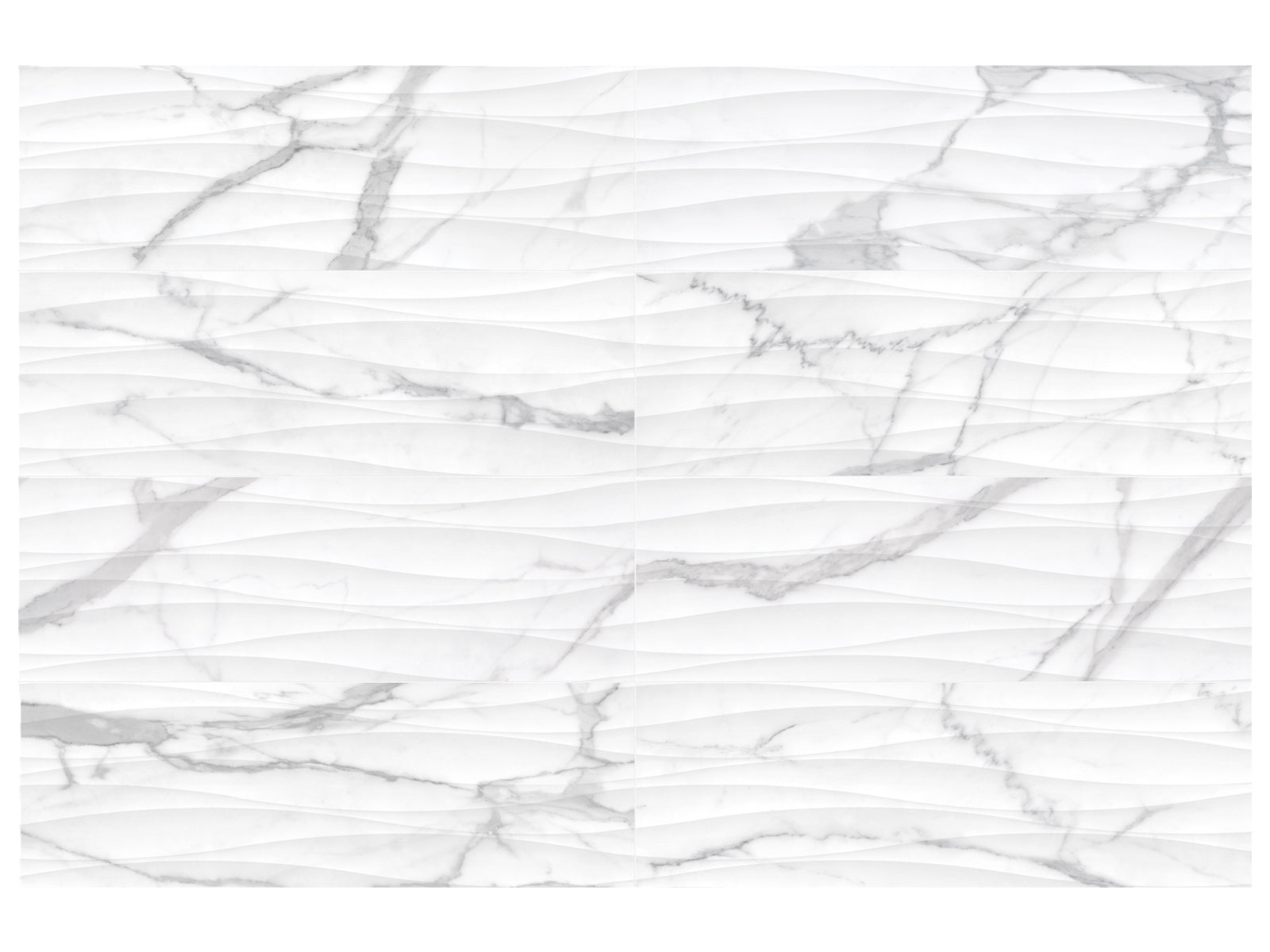 statuario valore embossed pattern glazed ceramic wall tile from raffino anatolia collection distributed by surface group international matte finish rectified edge 12x36 rectangle shape
