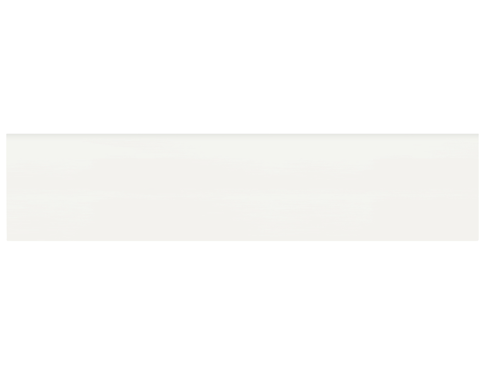 canvas white pattern glazed ceramic bullnose molding from soho anatolia collection distributed by surface group international matte finish pressed edge 2x8 bar shape