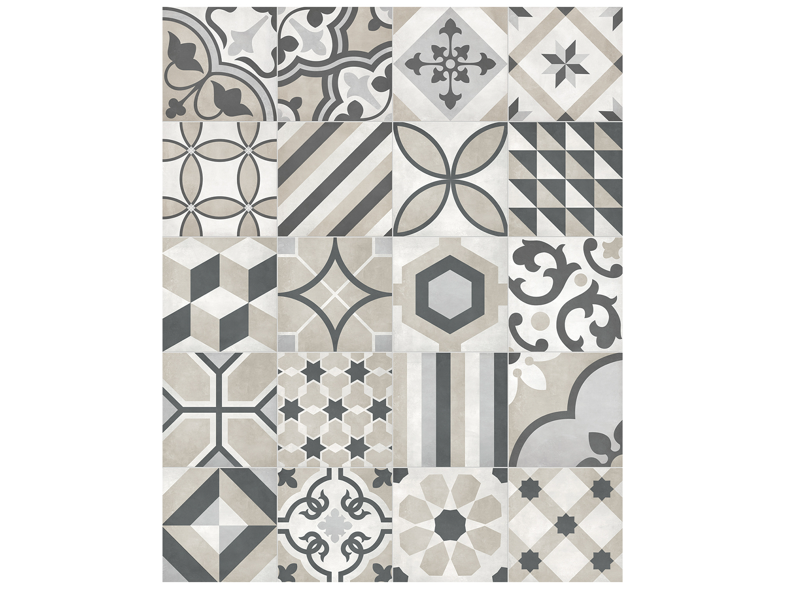 sand print pattern glazed porcelain deco tile print blend from form anatolia collection distributed by surface group international matte finish pressed edge 8x8 square shape