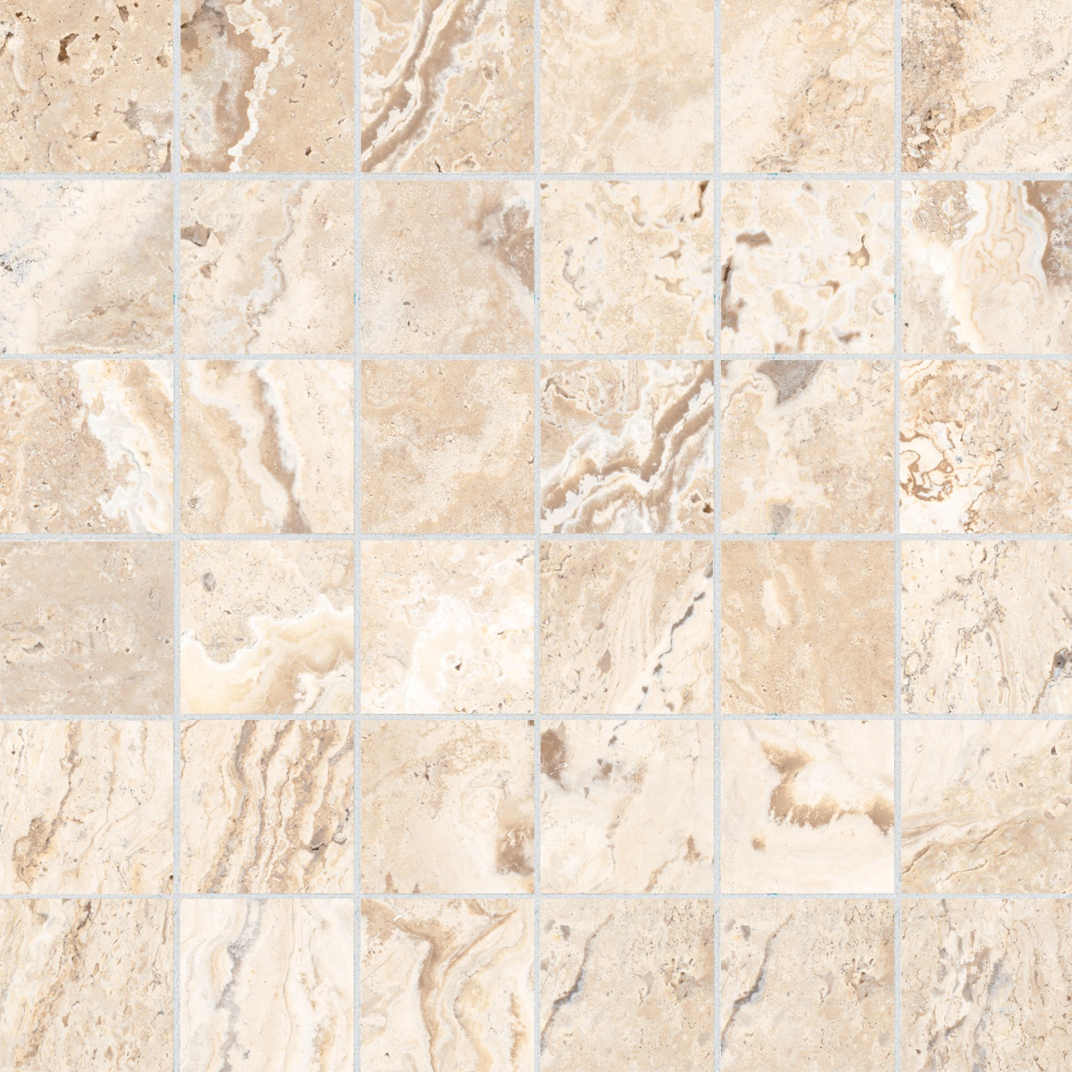 sand straight stack 2x2-inch pattern glazed porcelain mosaic from antico anatolia collection distributed by surface group international matte finish straight edge edge mesh shape