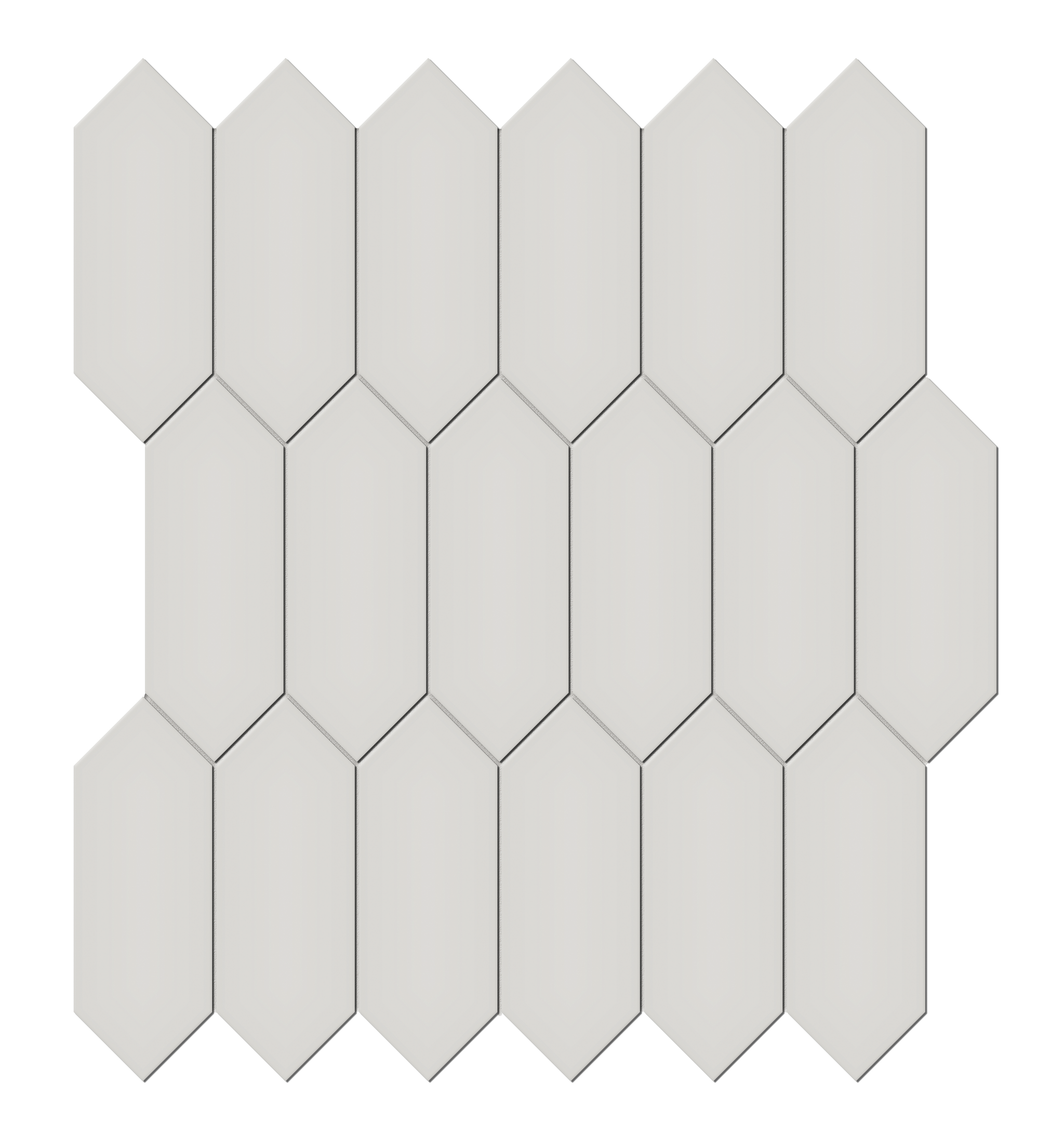 SOHO: Halo Grey 2x5 Picket Glazed Porcelain Mosaic (Glossy | Pressed |  11⅛x12½x¼)