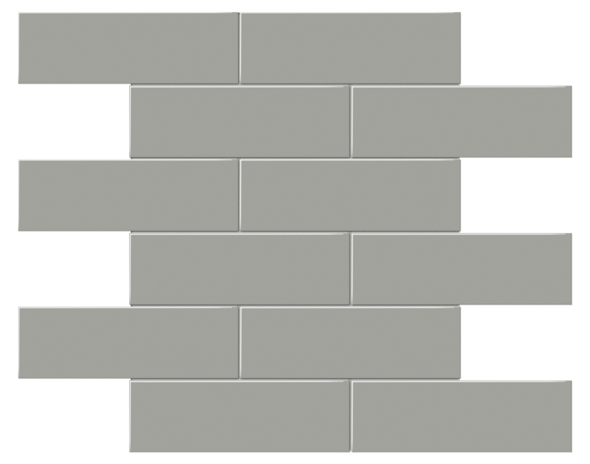 Buy Online Soho Cement Chic 2x6 Brick Offset Glazed Porcelain Mosaic 11⅝x11¾x¼ Glossy