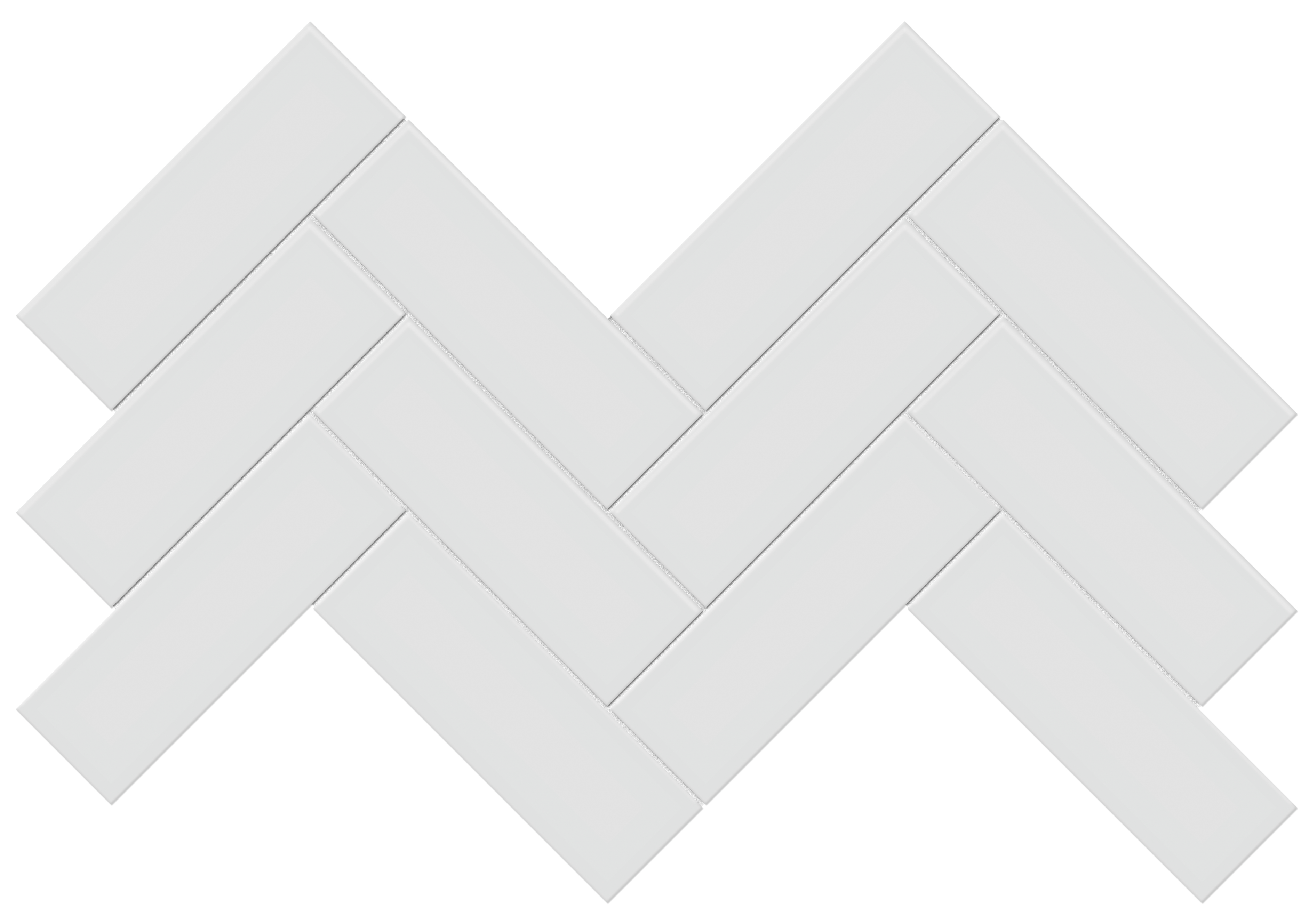 gallery grey herringbone 2x6-inch pattern glazed porcelain mosaic from soho anatolia collection distributed by surface group international glossy finish pressed edge mesh shape