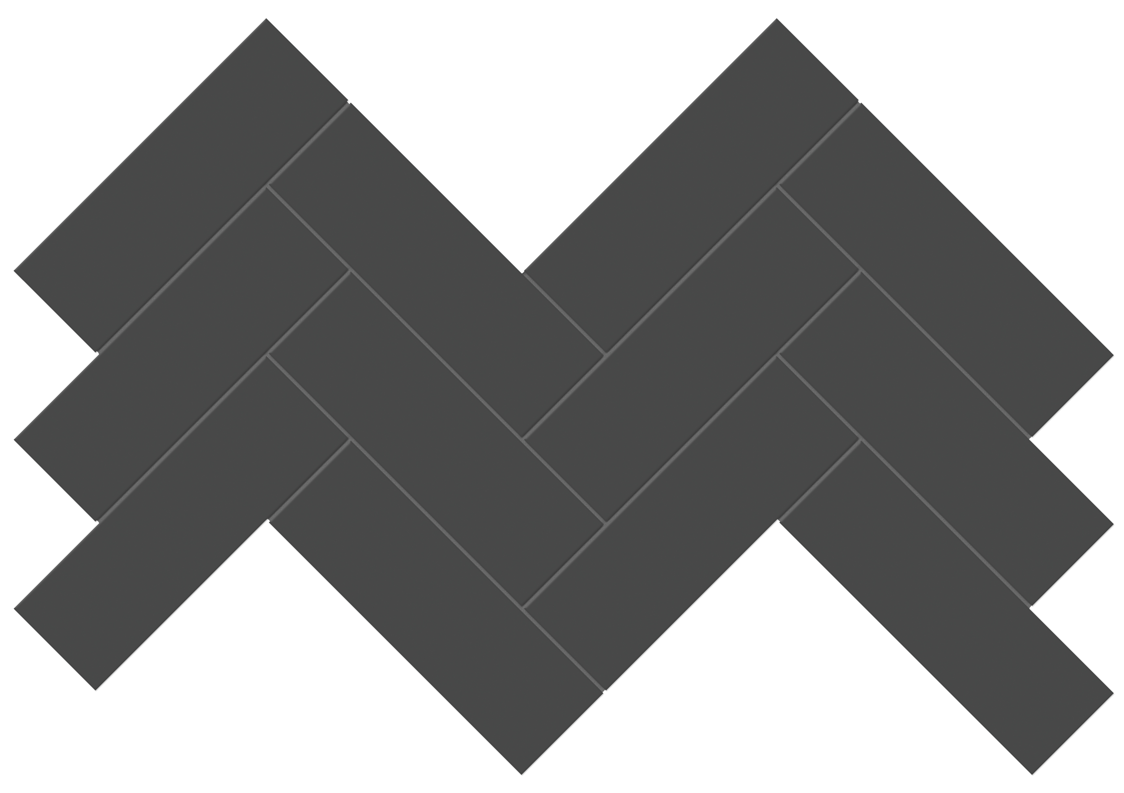 retro black herringbone 2x6-inch pattern glazed porcelain mosaic from soho anatolia collection distributed by surface group international glossy finish pressed edge mesh shape