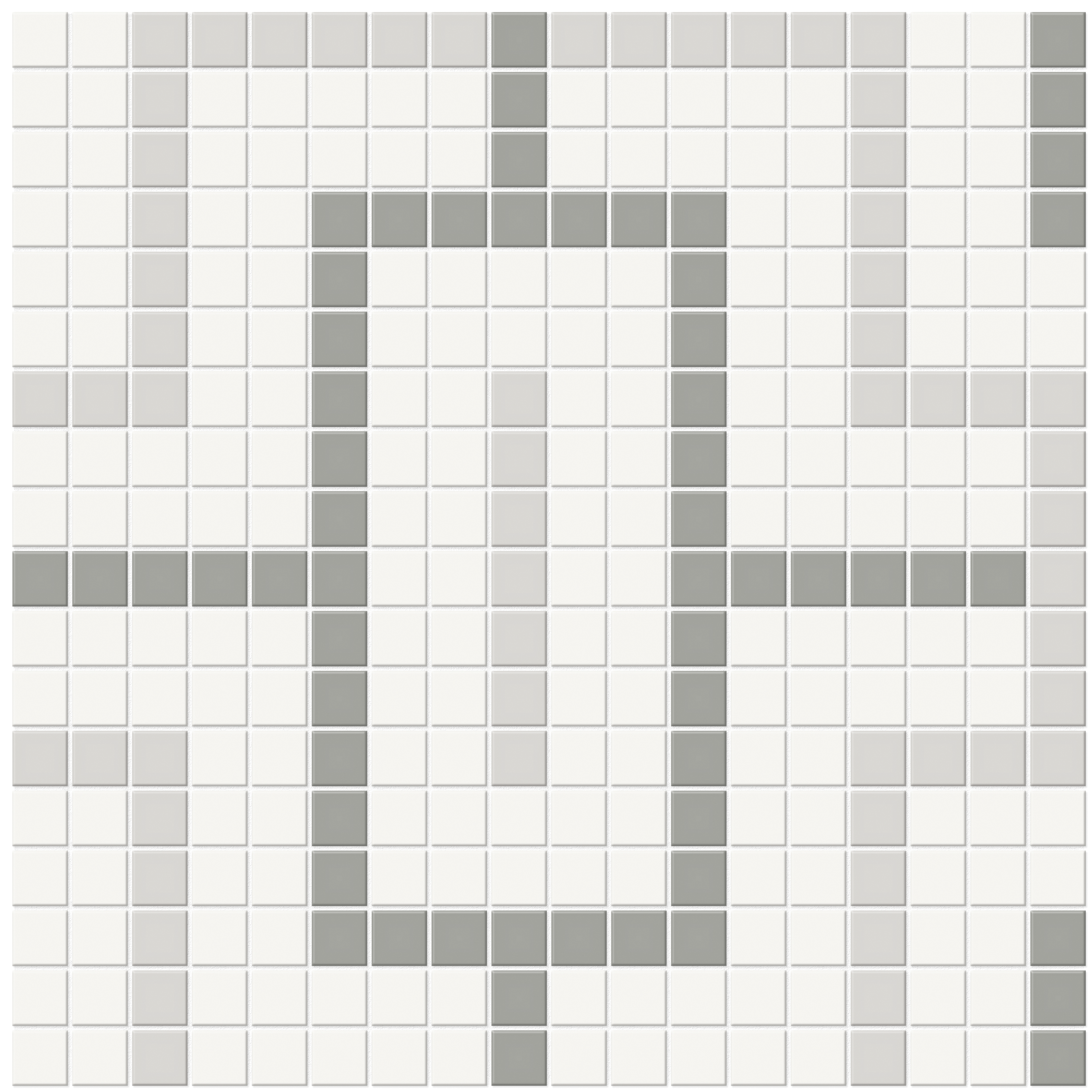 evening chain pattern glazed porcelain mosaic print blend from soho anatolia collection distributed by surface group international matte finish pressed edge mesh shape