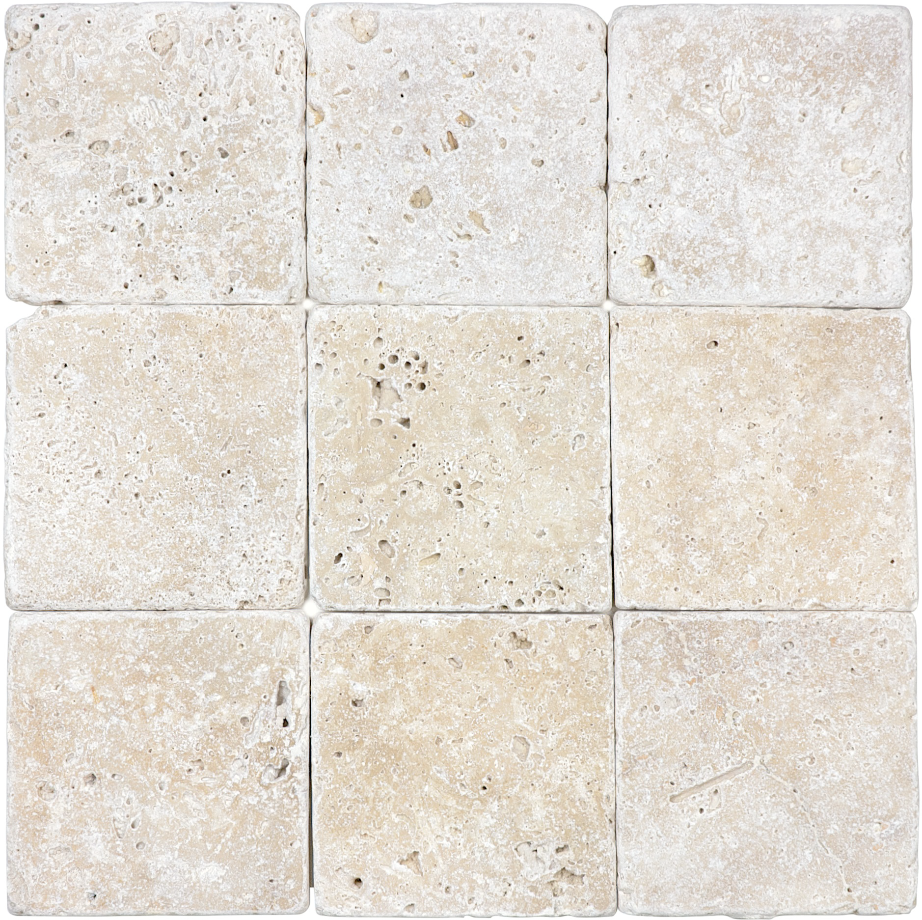 ELYSIAN: Travertine Field Tile (Tumbled | 4\, image size:1878x1873