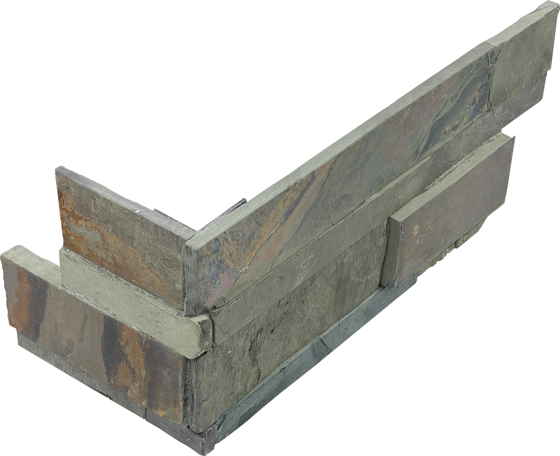 quartzite indian coast pattern natural stone corner shelf molding from ledger stone anatolia collection distributed by surface group international split face finish straight edge edge 6x18 bar shape