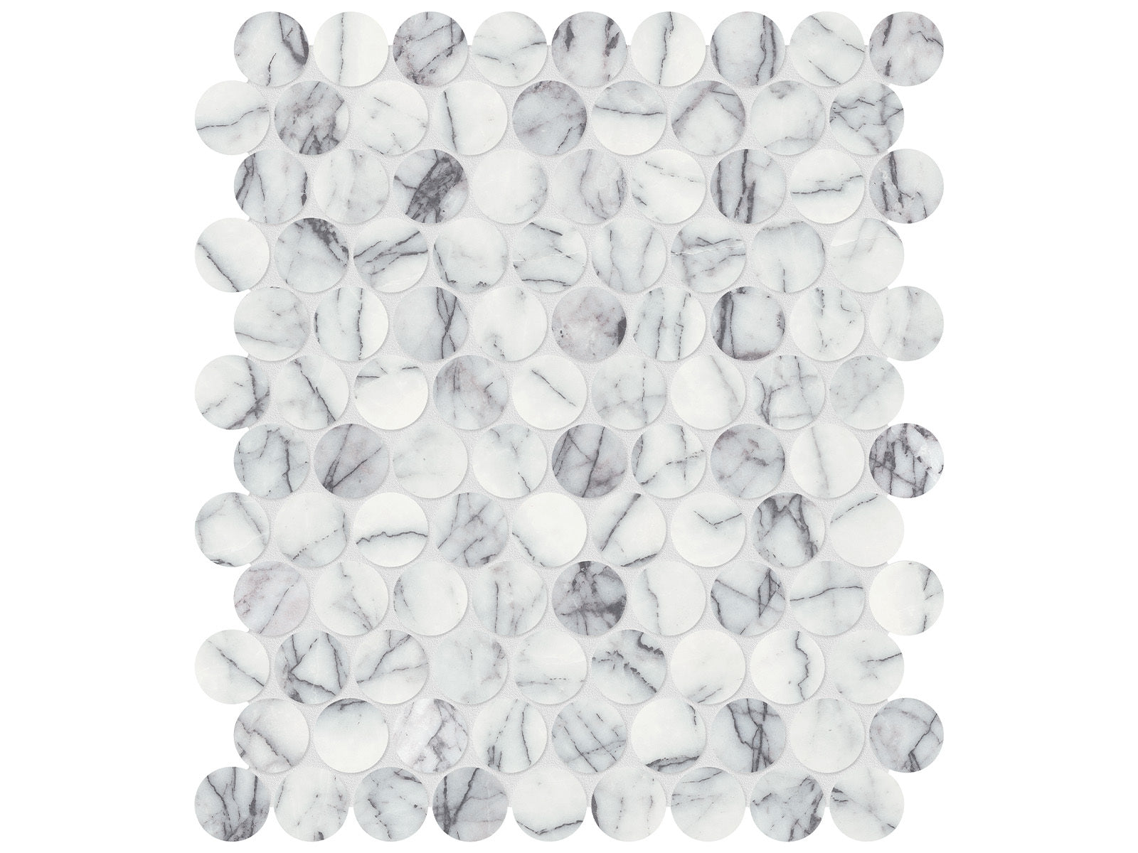 surface group anatolia marble lilac volta 1&25 inch penny round natural stone mosaic honed straight edge mesh