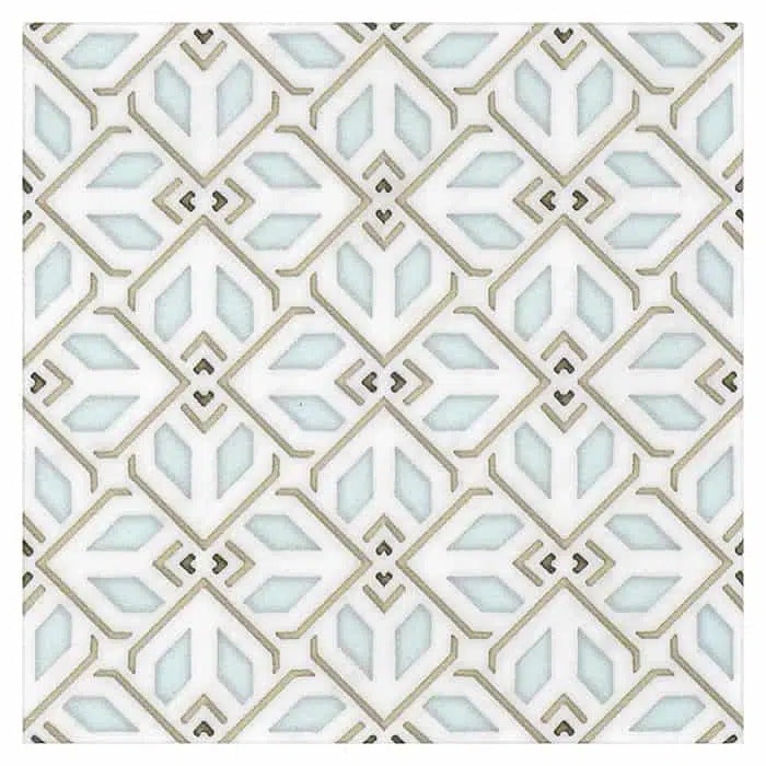 avery sky petite carrara natural marble square shape deco tile size 12 by 12 inch for interior kitchen and bathroom vanity backsplash wall and floor wet areas distributed by surface group and produced by artistic tile in united states