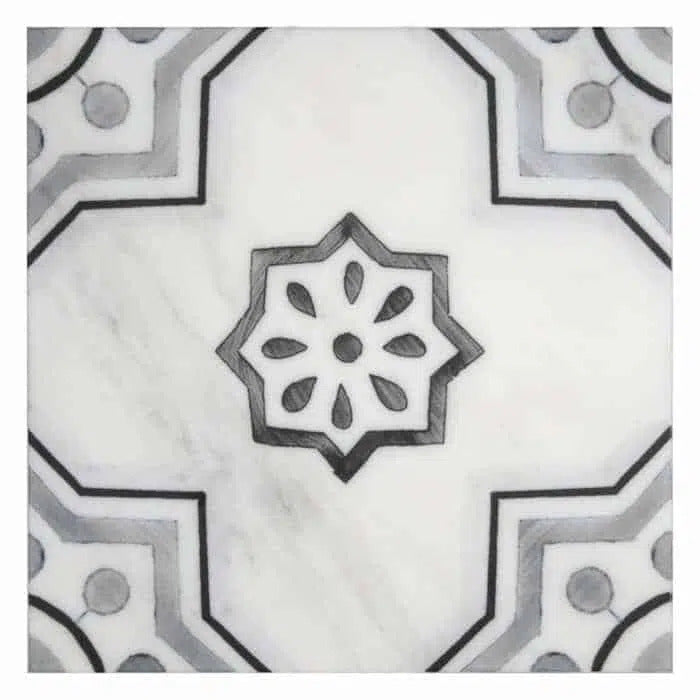 chapman shade classic perle blanc natural limestone square shape deco tile size 6 by 6 inch for interior kitchen and bathroom vanity backsplash wall and floor wet areas distributed by surface group and produced by artistic tile in united states