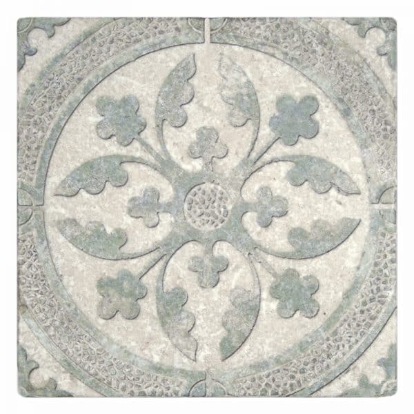 crystal fire modern perle blanc natural limestone square shape deco tile size 12 by 12 inch for interior kitchen and bathroom vanity backsplash wall and floor wet areas distributed by surface group and produced by artistic tile in united states