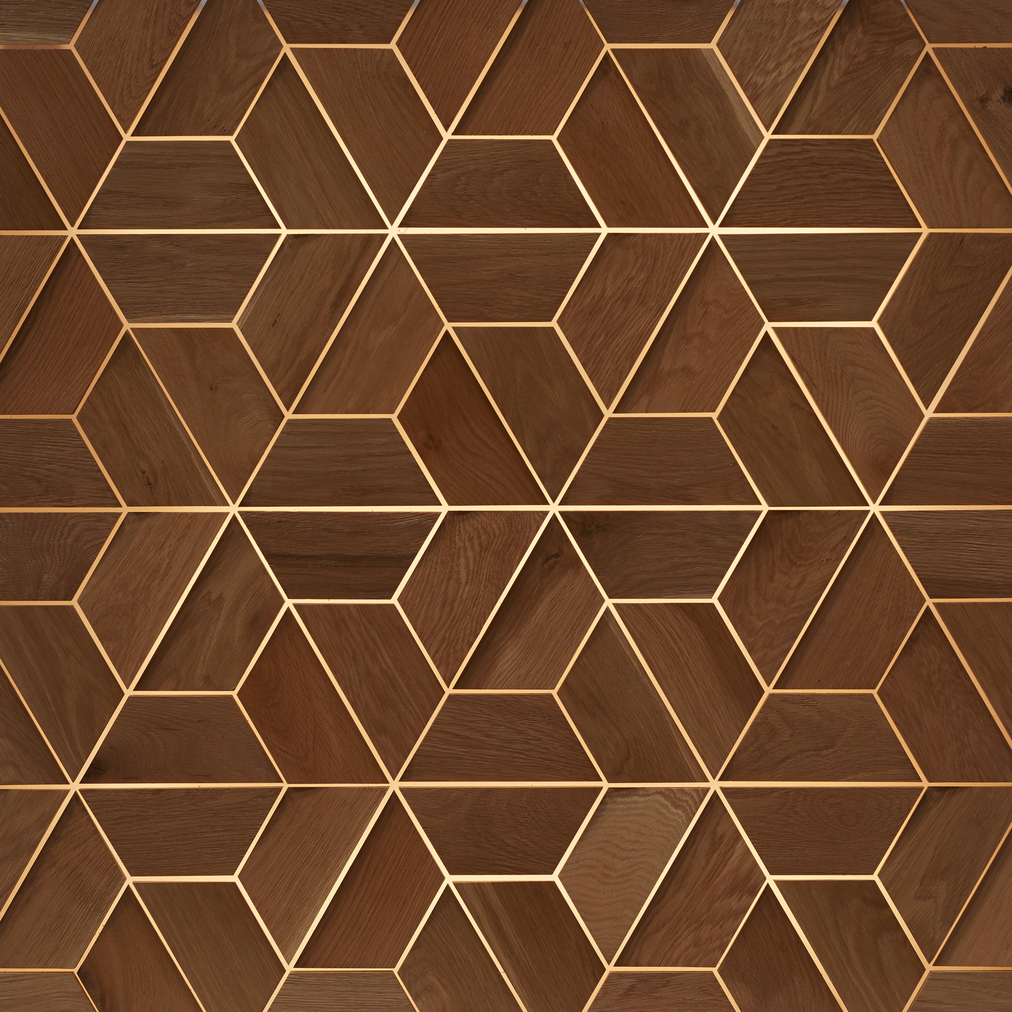 duchateau celestio jig olde dutch oak three dimensional wall natural wood panel light wire brush lacquer for interior use distributed by surface group international