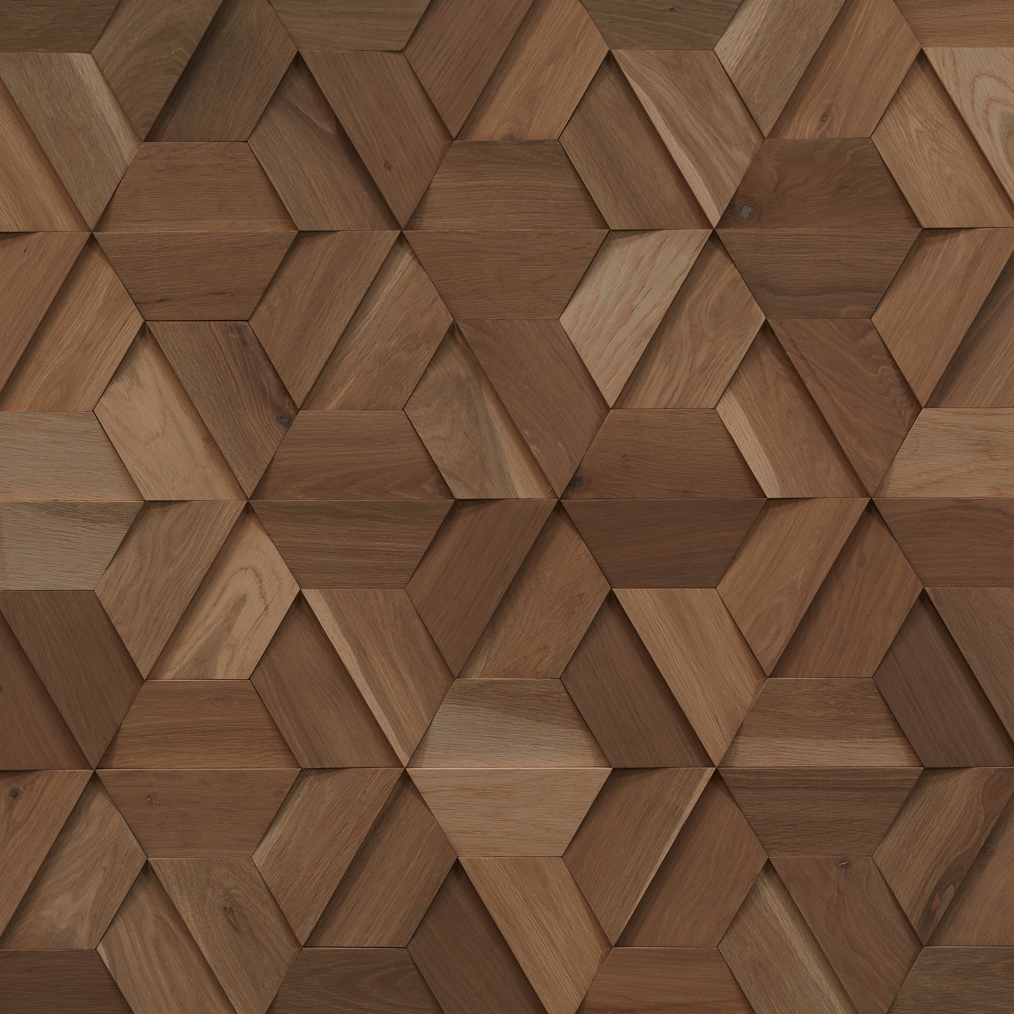 duchateau celestio legno jig smoke oak three dimensional wall natural wood panel light wire brush matte lacquer for interior use distributed by surface group international