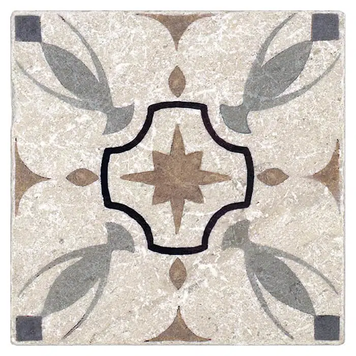 hermosa bronze ocean waves carrara natural marble square shape deco tile size 6 by 6 inch for interior kitchen and bathroom vanity backsplash wall and floor wet areas distributed by surface group and produced by artistic tile in united states