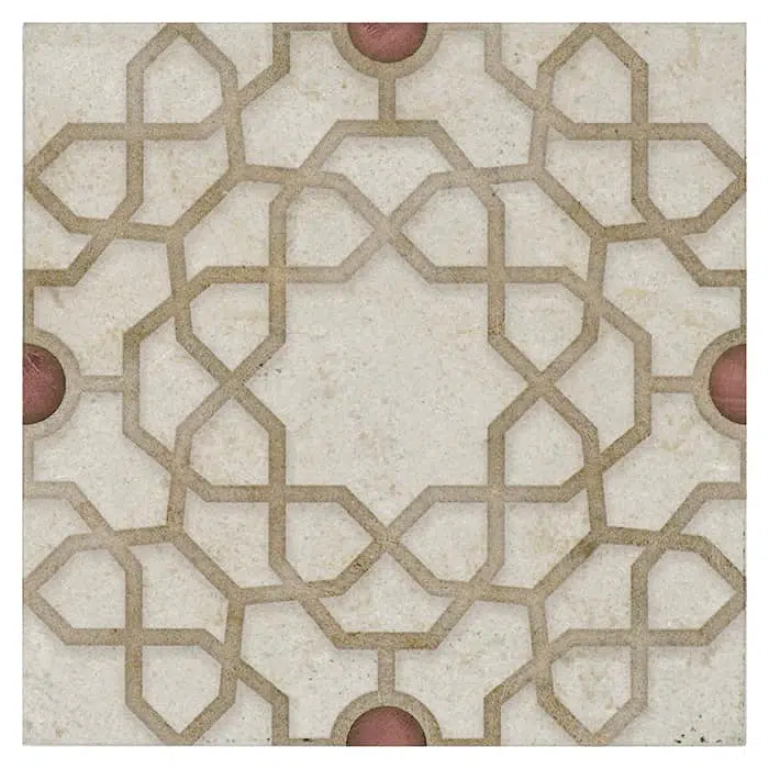 medina ruby lux carrara natural marble square shape deco tile size 12 by 12 inch for interior kitchen and bathroom vanity backsplash wall and floor wet areas distributed by surface group and produced by artistic tile in united states