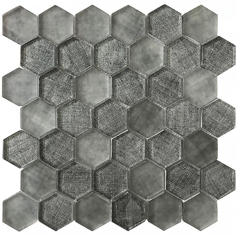 mir natural line sierra graphite linen hex wall and floor mosaic distributed by surface group natural materials