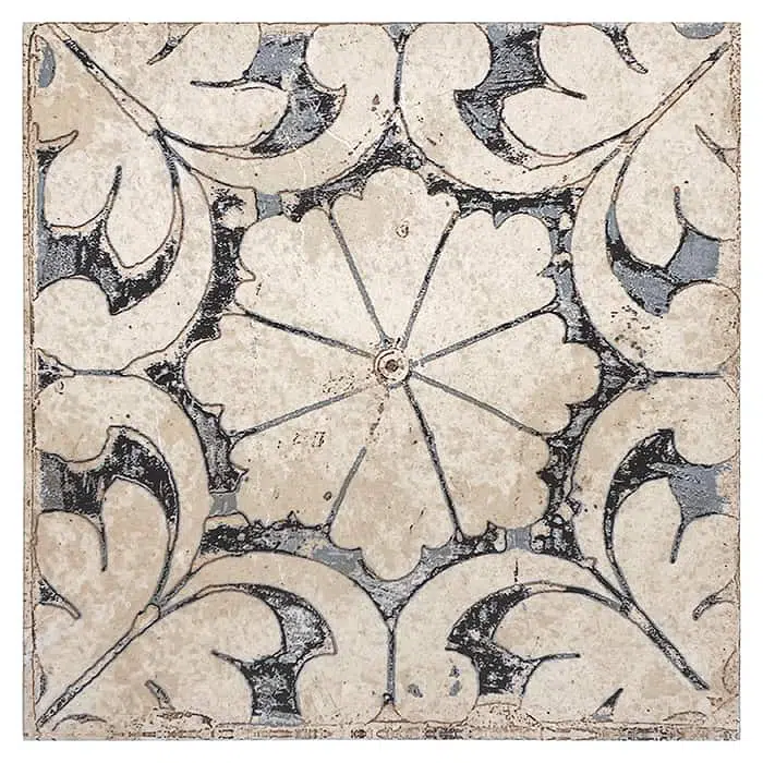 oasis winter blue traditional carrara natural marble square shape deco tile size 6 by 6 inch for interior kitchen and bathroom vanity backsplash wall and floor wet areas distributed by surface group and produced by artistic tile in united states