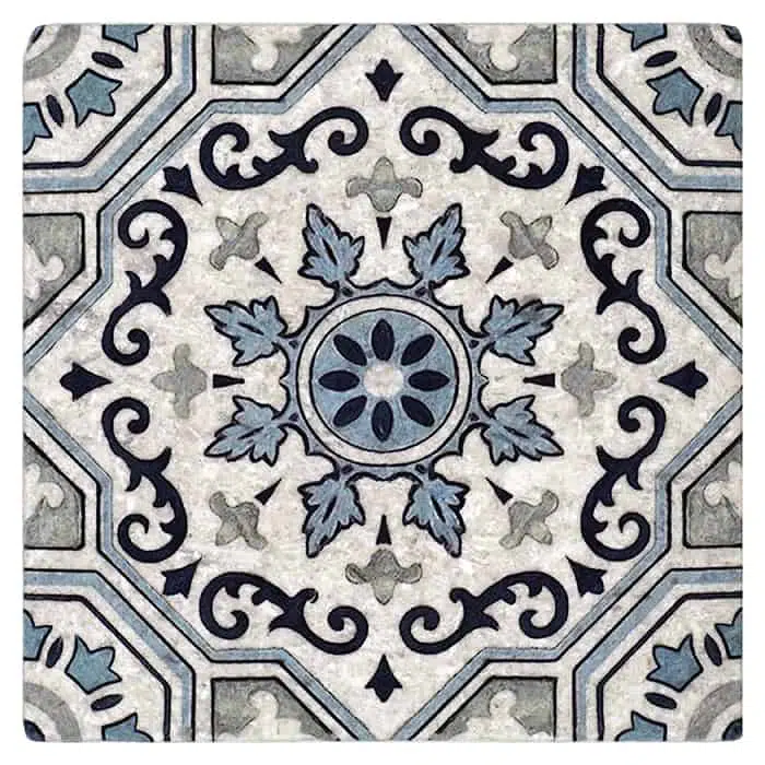 BUY ONLINE: Sanza Snowflake Blue Perle Blanc Limestone Deco Tile